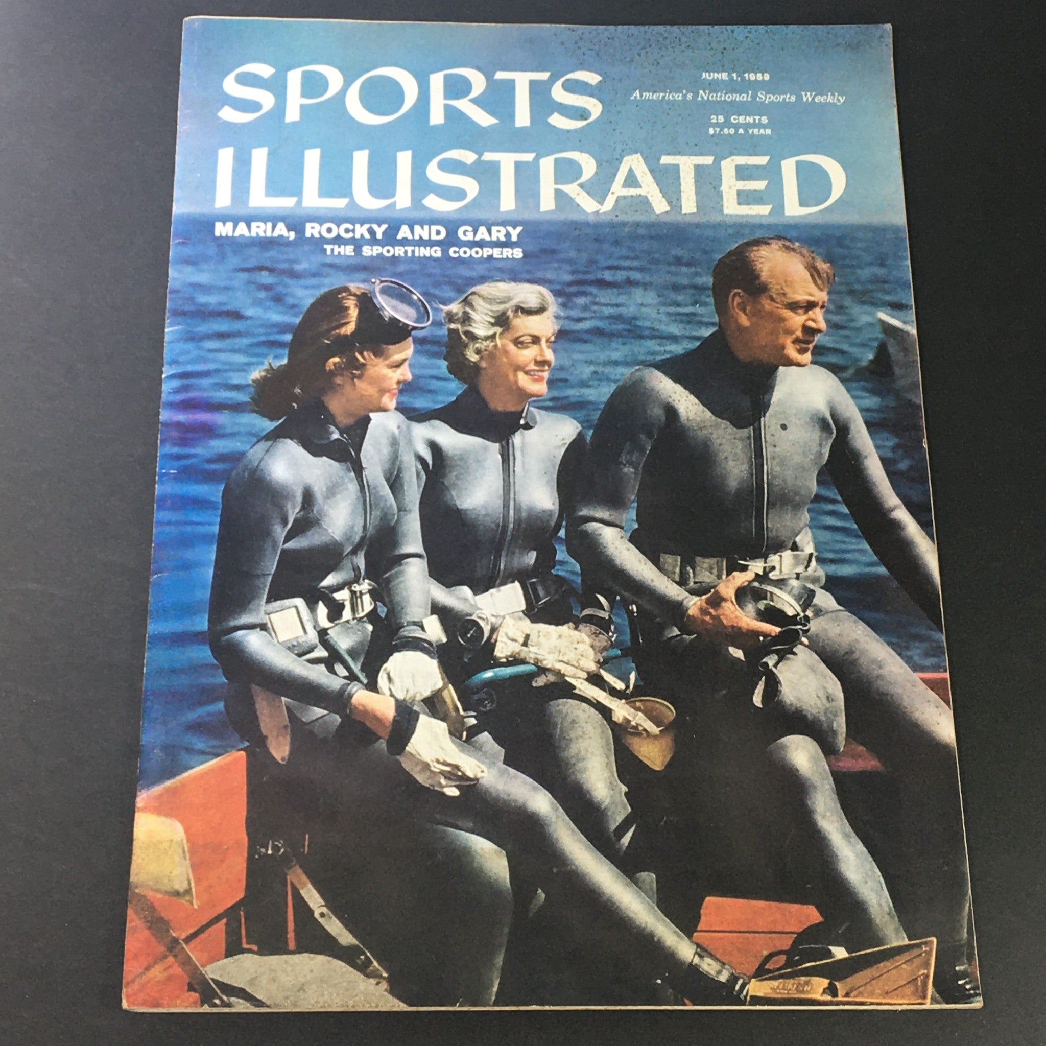 VTG Sports Illustrated Magazine June 1 1959 Maria, Rocky & Gary Cooper Newsstand