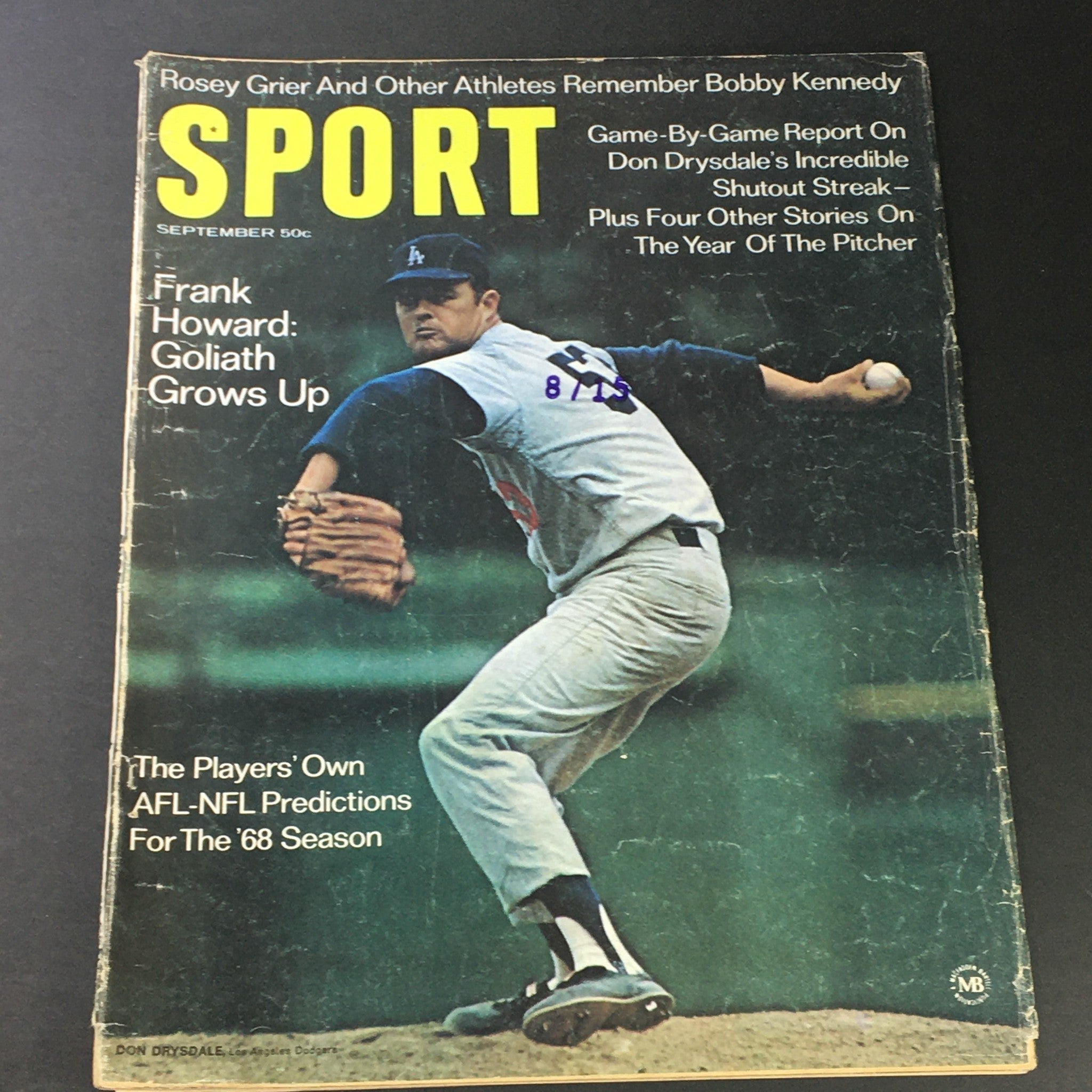 VTG Sport Magazine September 1968 Frank Howard Cover Feature, Newsstand