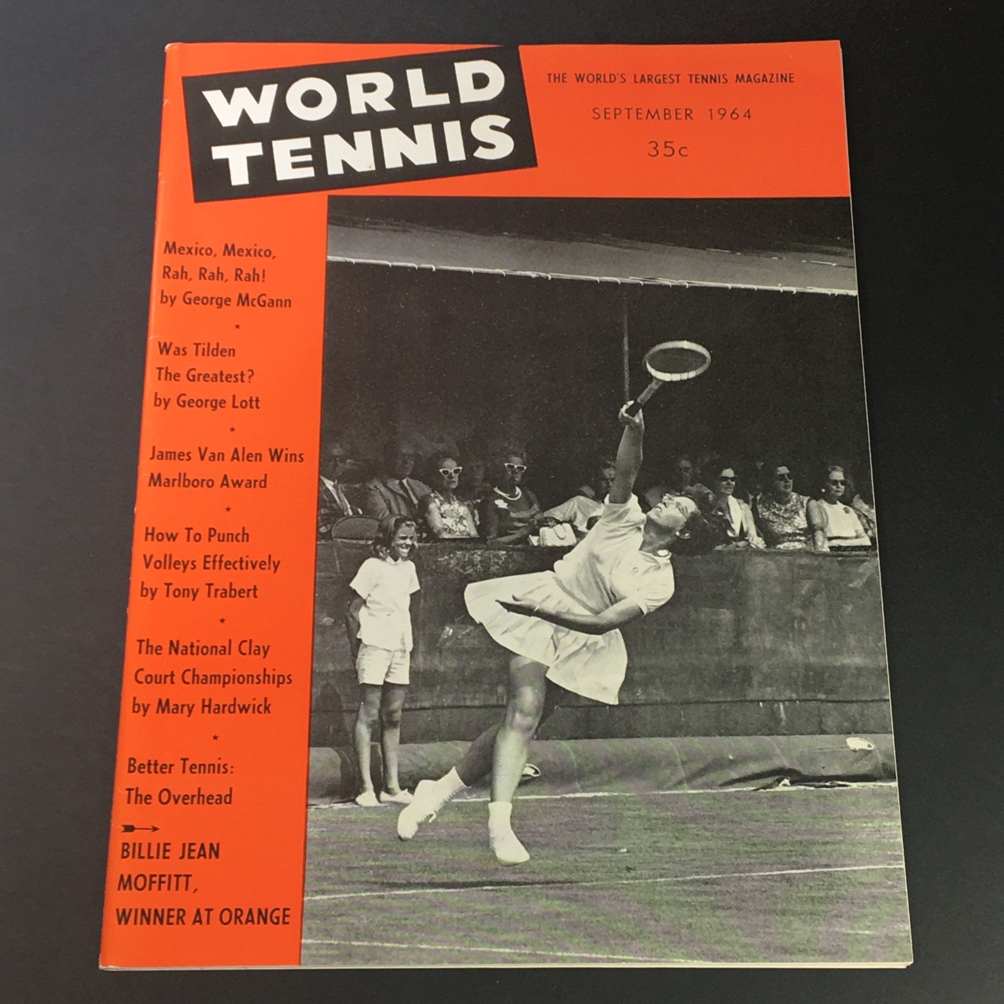 VTG Sport Tennis Magazine September 1964 Billie Jean Moffit Cover, Newsstand