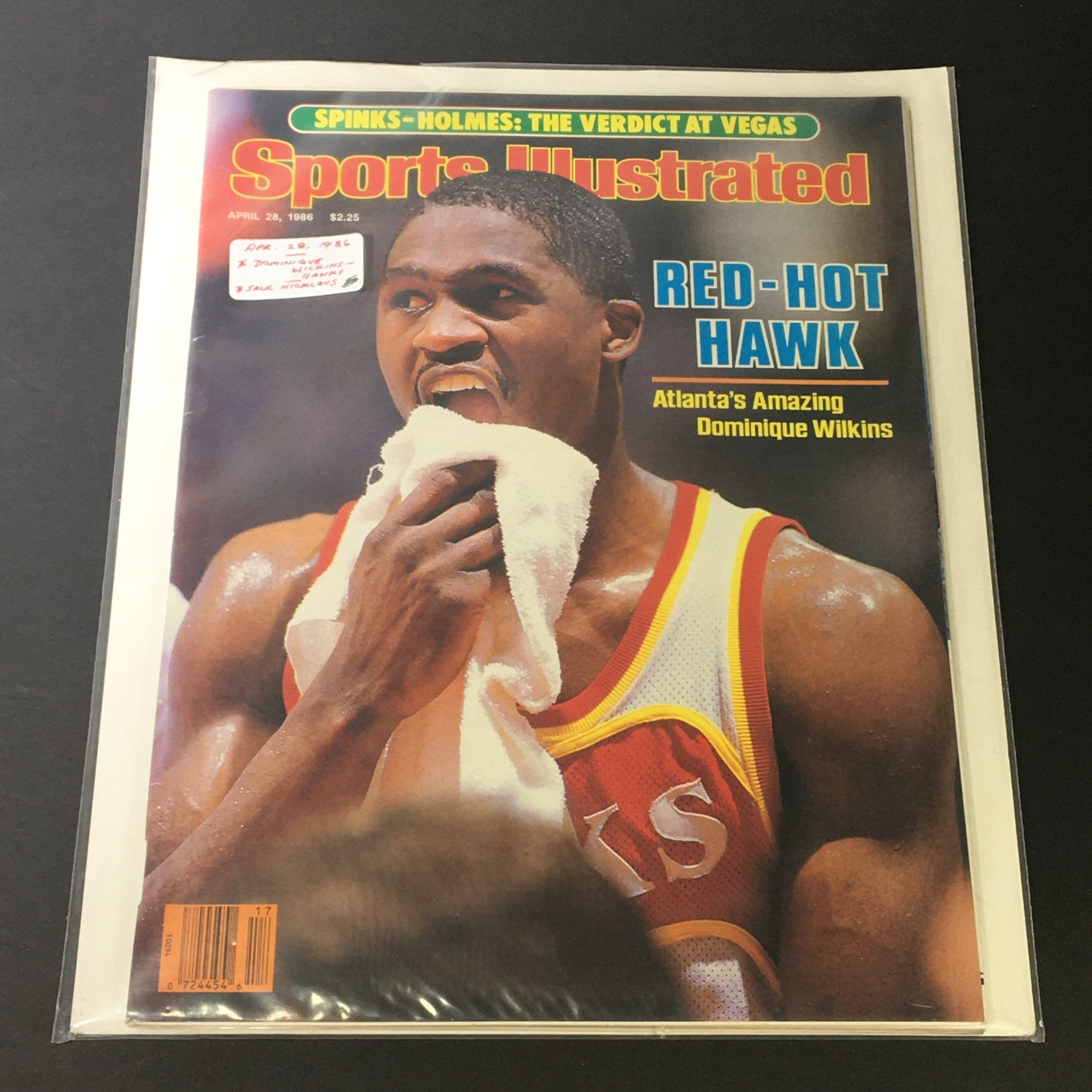 VTG Sports Illustrated Magazine April 28 1986 Dominique Wilkins Cover, Newsstand