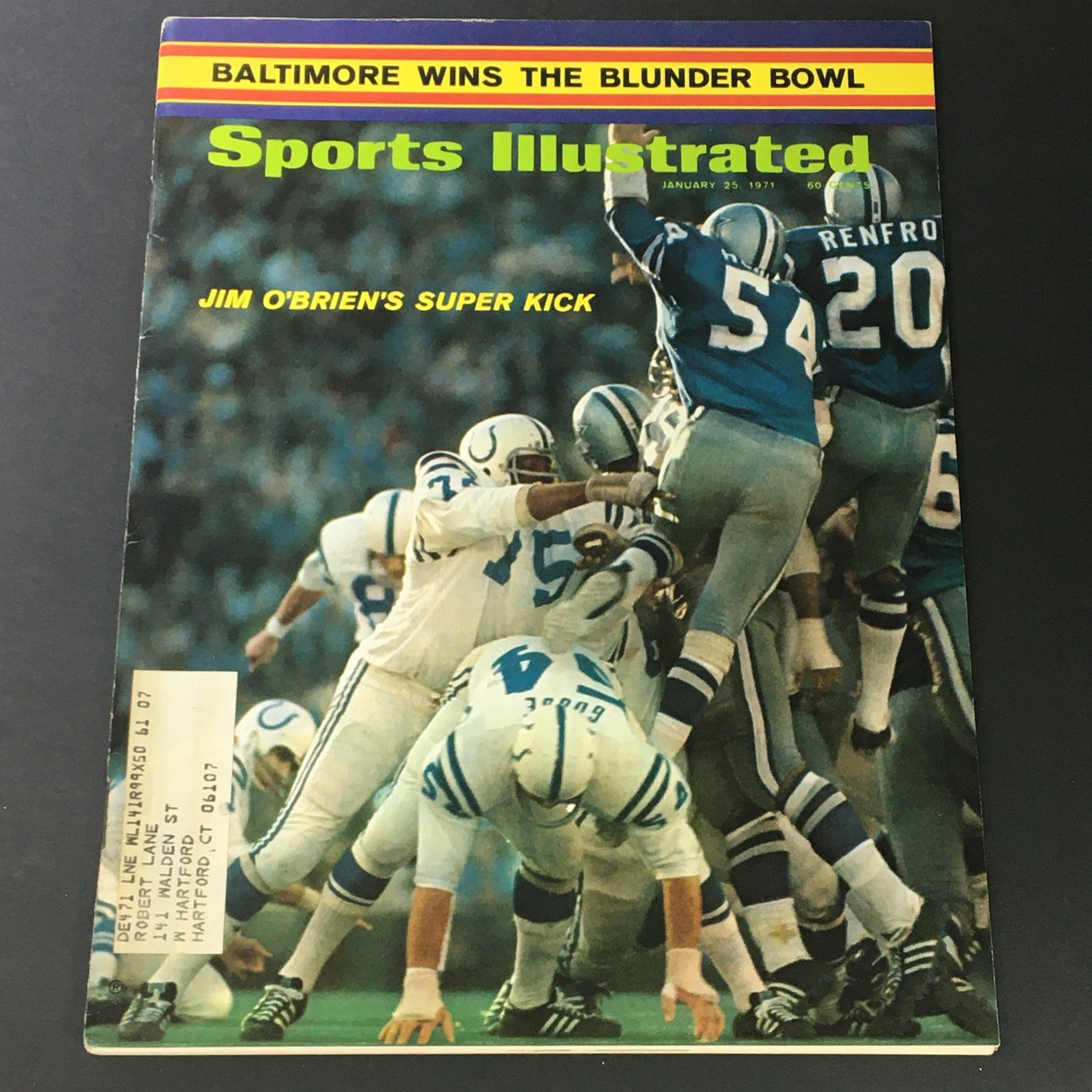 VTG Sports Illustrated Magazine January 25 1971 Jim O'Briens's Super Kick Cover