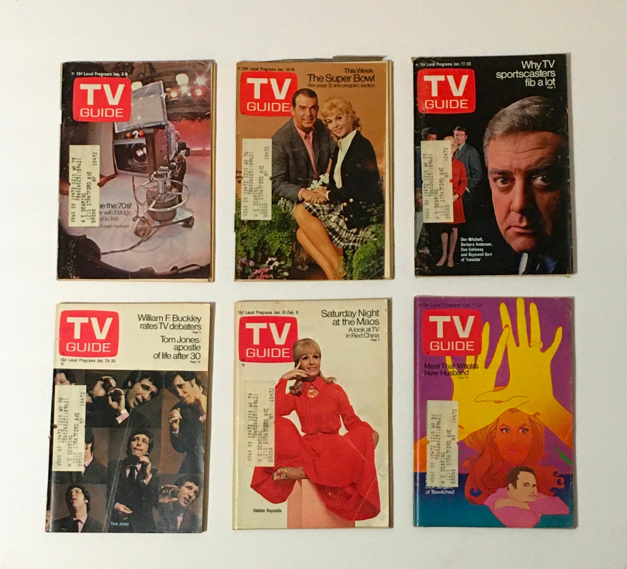 Complete 1970 collection of TV Guide Magazines, including 52 weekly issues and a special Fall Preview edition.