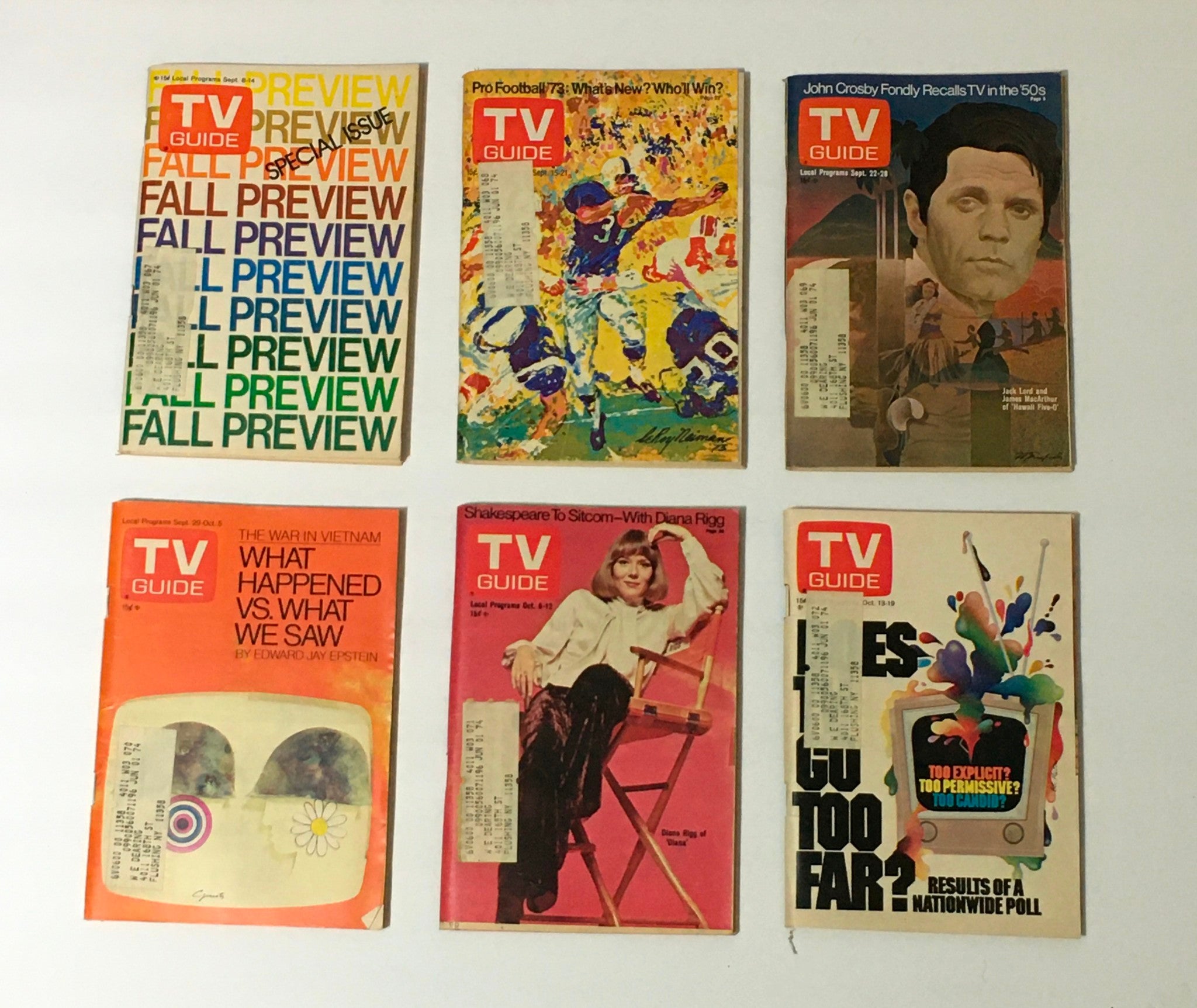 Complete Year Of TV Guide Magazines 1973, 53 Issues- Special Issue Fall Preview