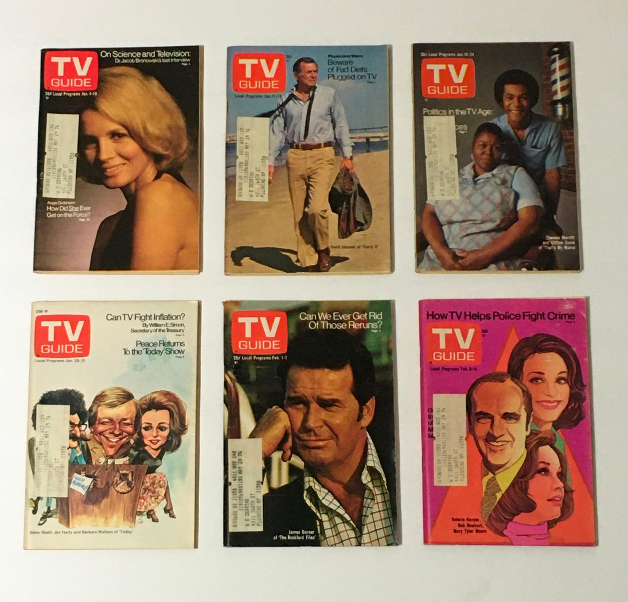 Complete 1975 collection of TV Guide Magazines, featuring all 52 issues, including a special Fall Preview edition.