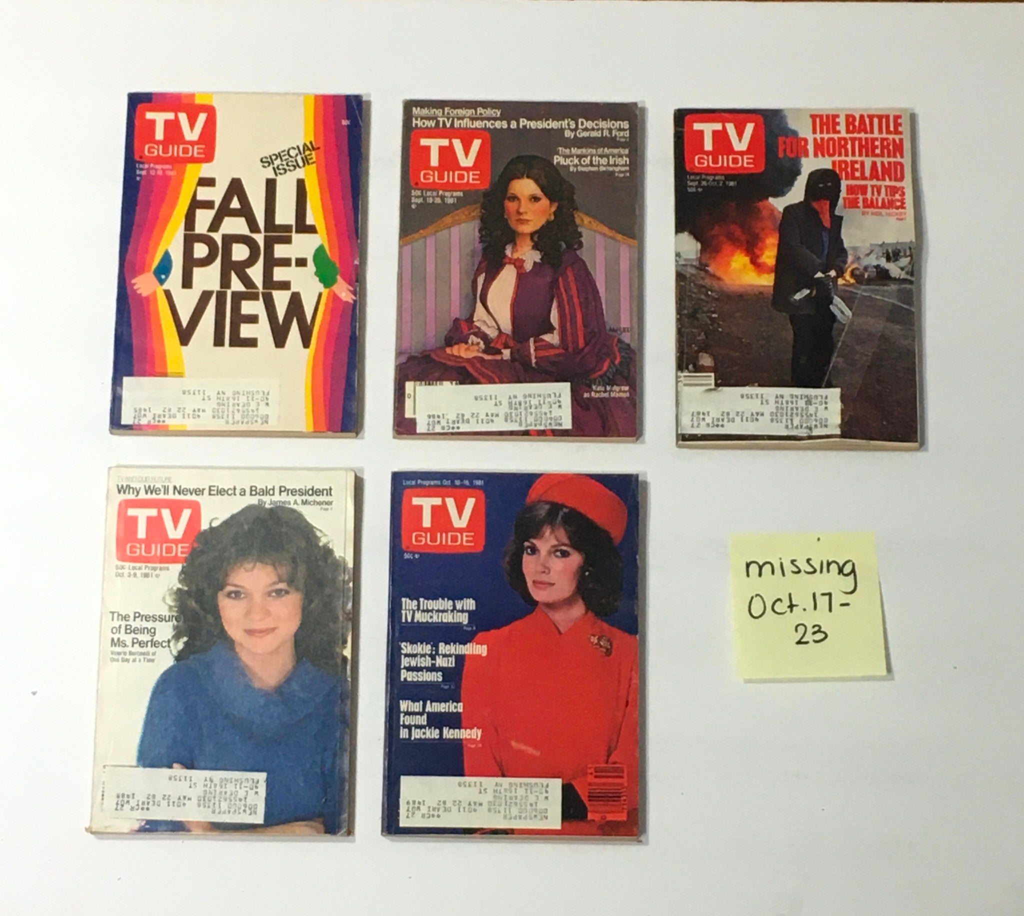 Complete Year Of TV Guide Magazines 1981, 51 Issues: Special Issue Fall Preview