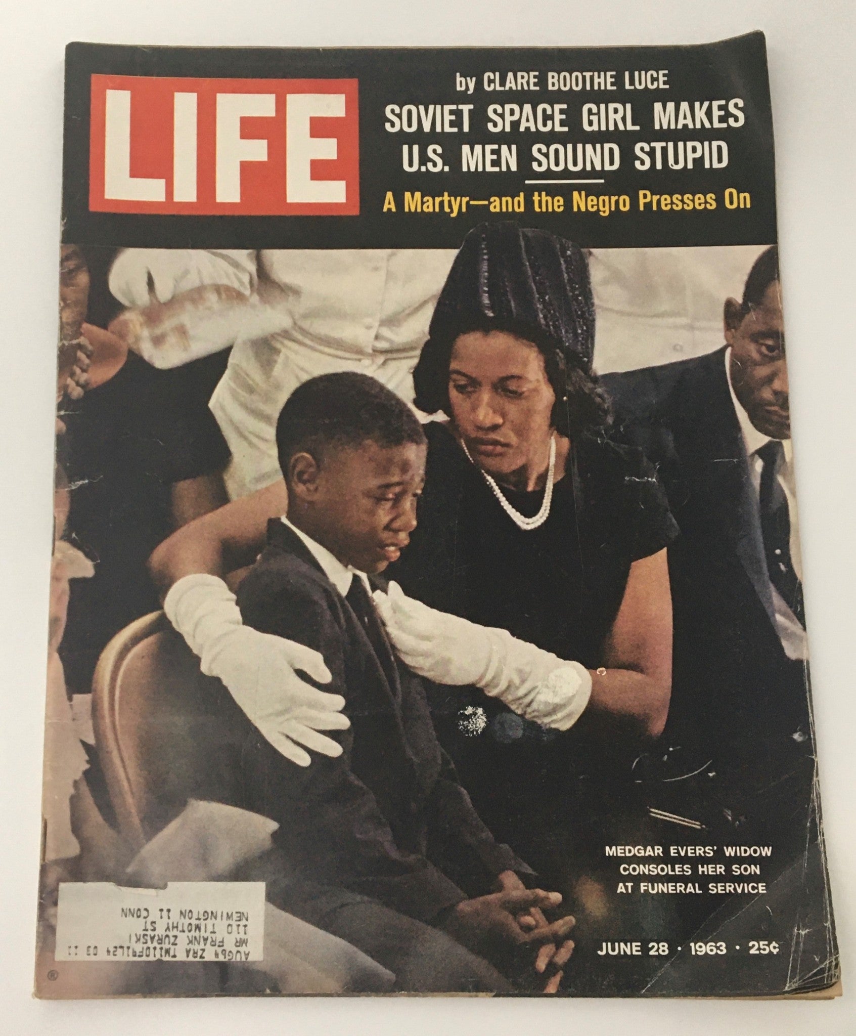 VTG Life Magazine June 28 1963 Medgar Evers' Widow and Son Cover and Feature