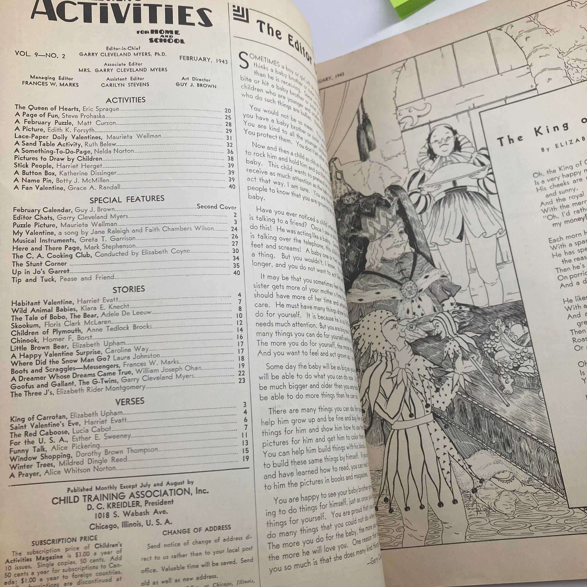 Children's Activities for Home and School February 1943 Tip and Tuck No Label