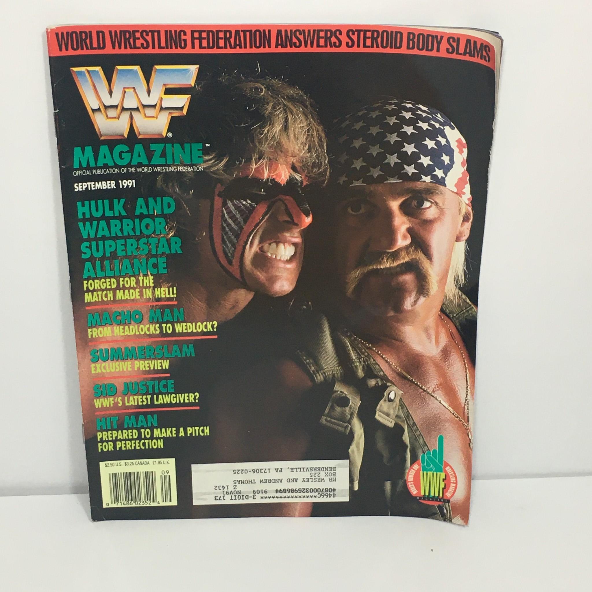 WWF Magazine September 1991: Hulk Hogan and Warrior Superstar Alliance