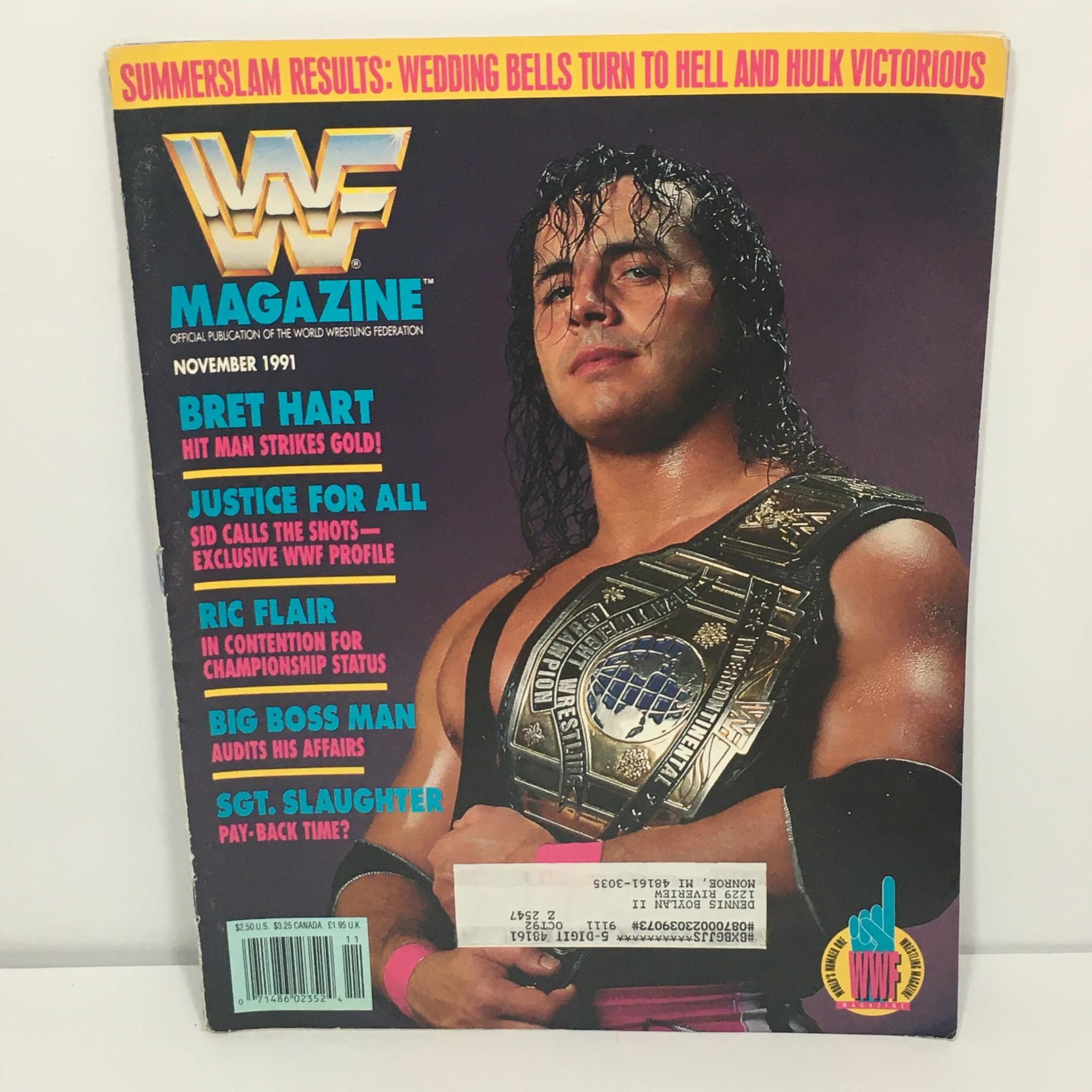 WWF / WWE Magazine November 1991: Bret Hart / Justice For All