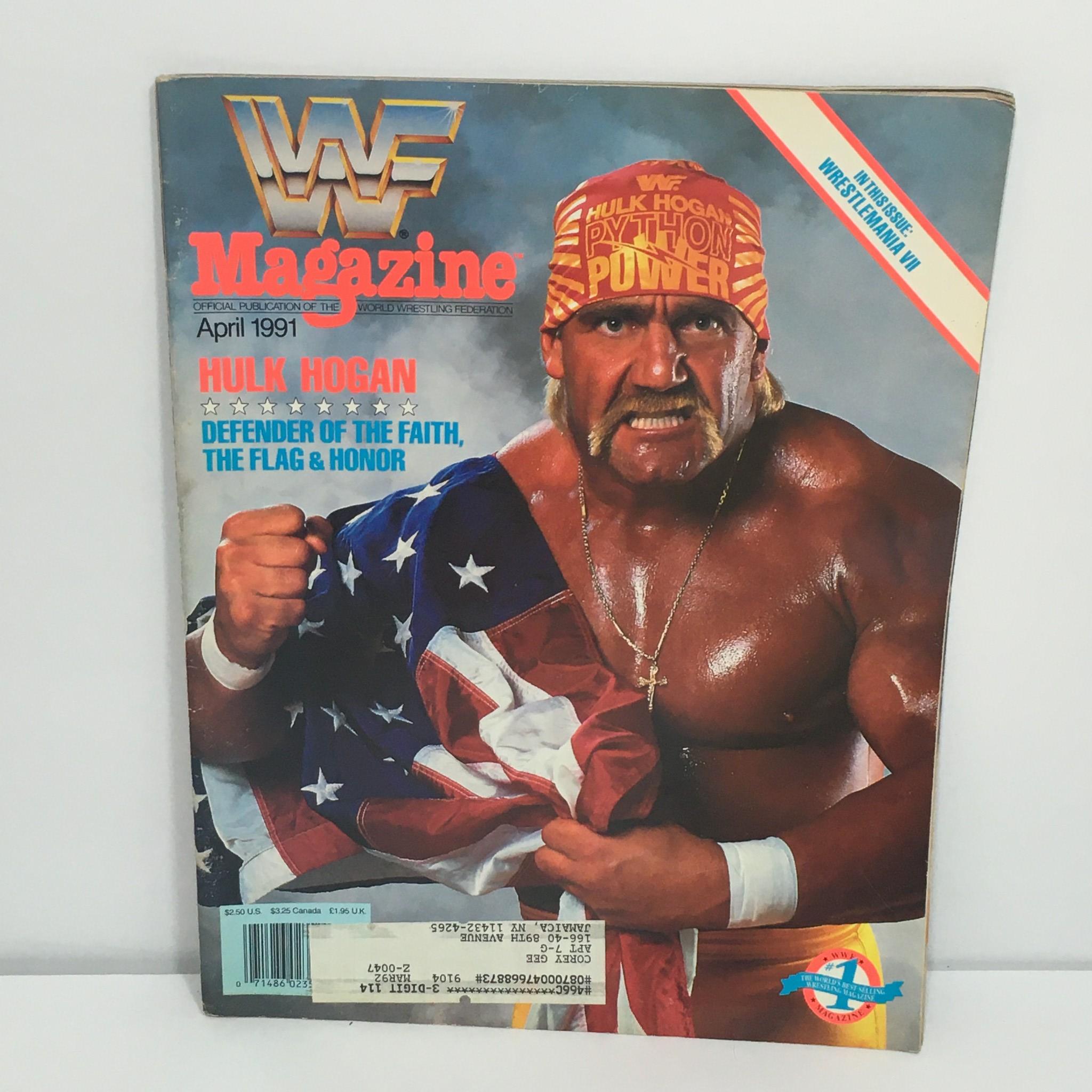 WWF / WWE Magazine April 1991 Hulk Hogan Defender Of The Faith, The Flag & Honor