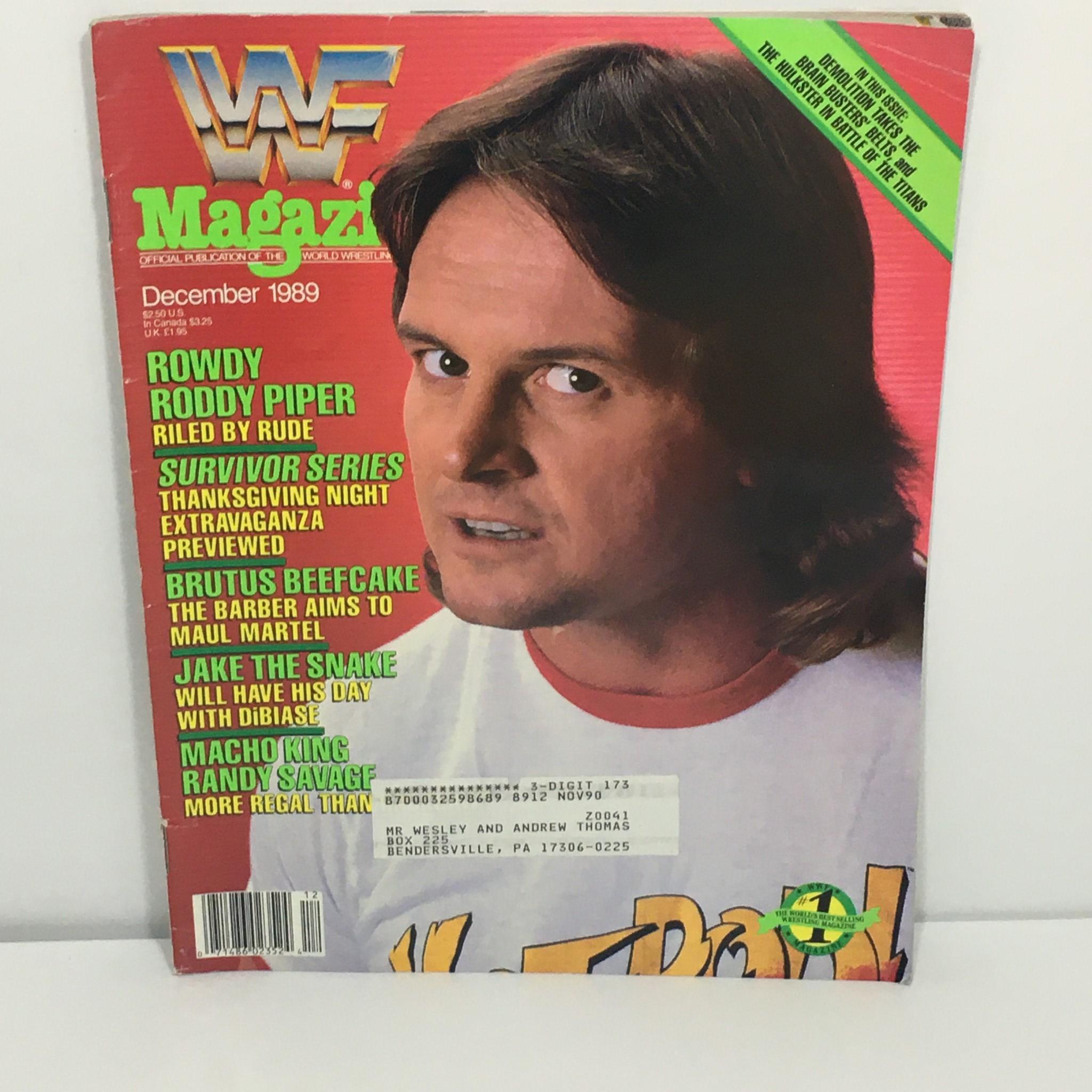 WWF / WWE Magazine December 1989: Rowdy Roddy Piper Survivor Series