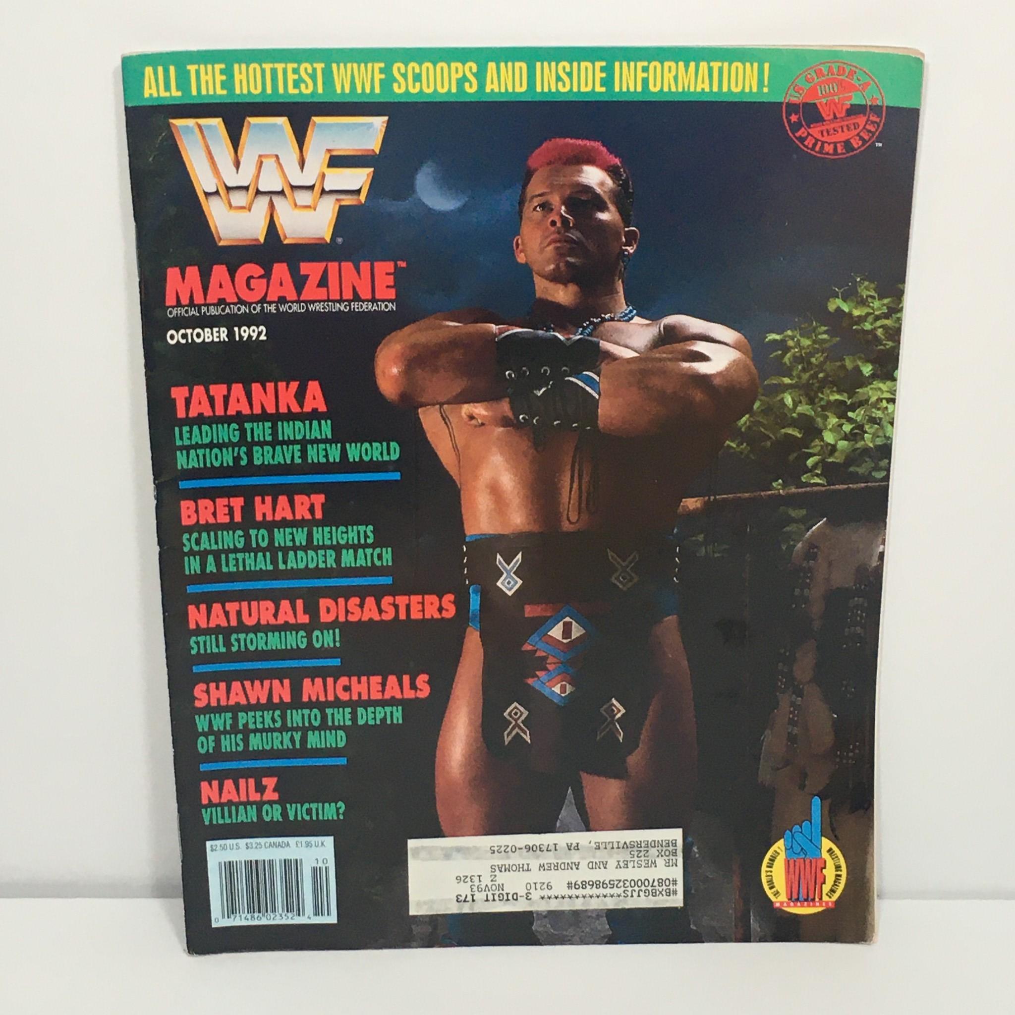 WWF / WWE Magazine October 1992: Tatanka / Bret Hart / Shawn Michaels