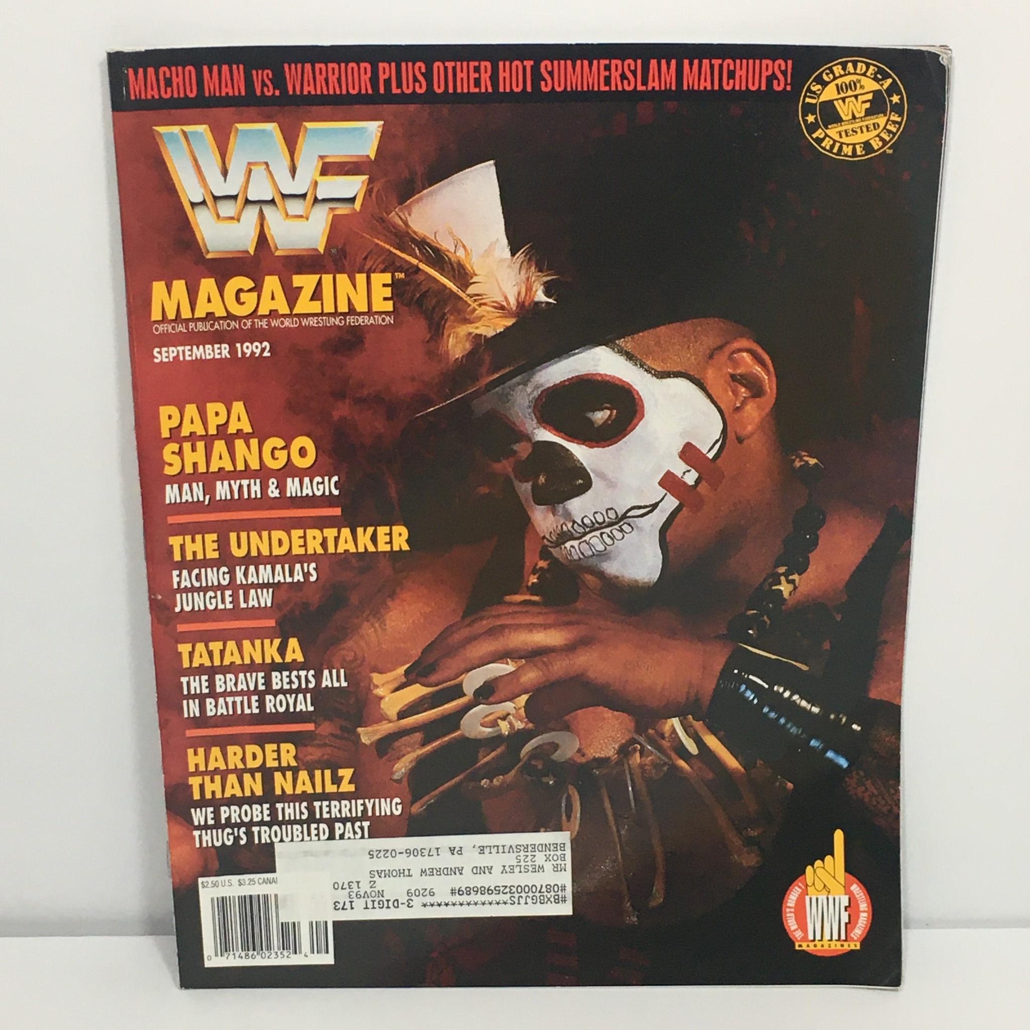 WWF / WWE Magazine September 1992: Papa Shango / The Undertaker