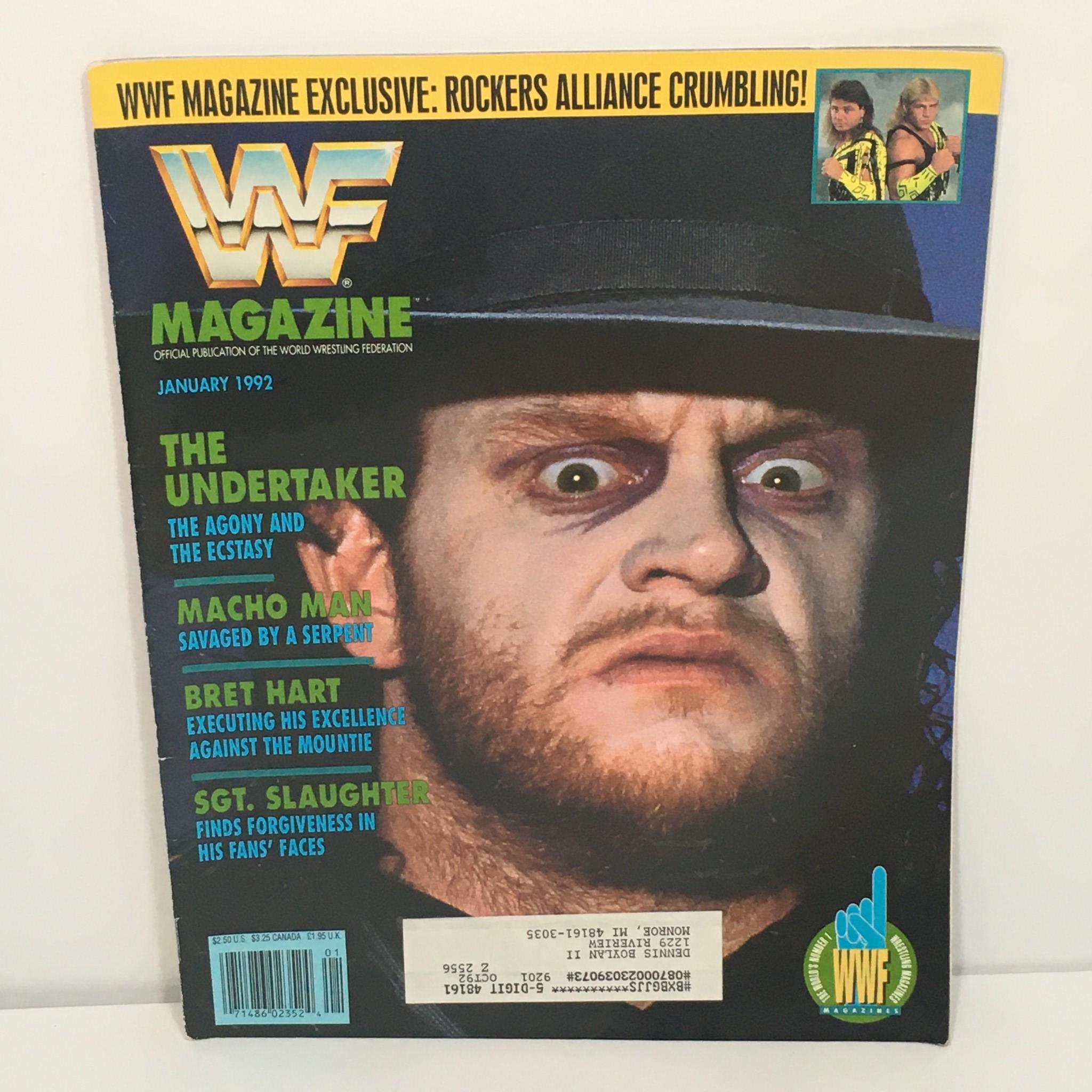 WWF / WWE Magazine January 1992: The Undertaker / Macho Man / Bret Hart