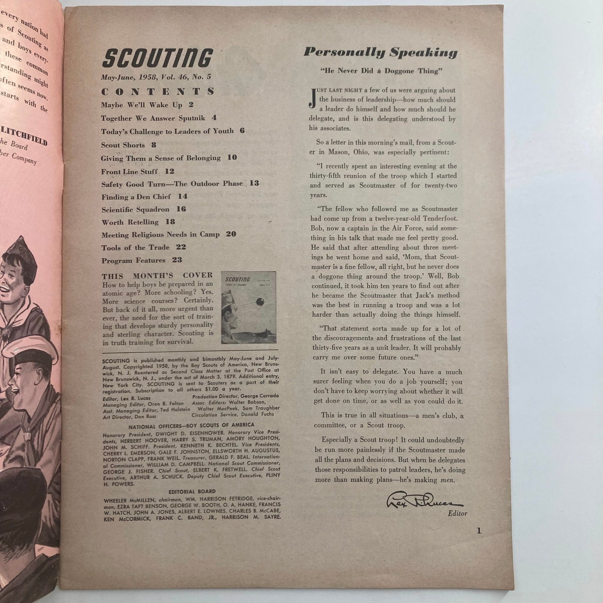 VTG Scouting Magazine May 1958 Vol 46 No. 5 Looks at Sputnik Train Survival