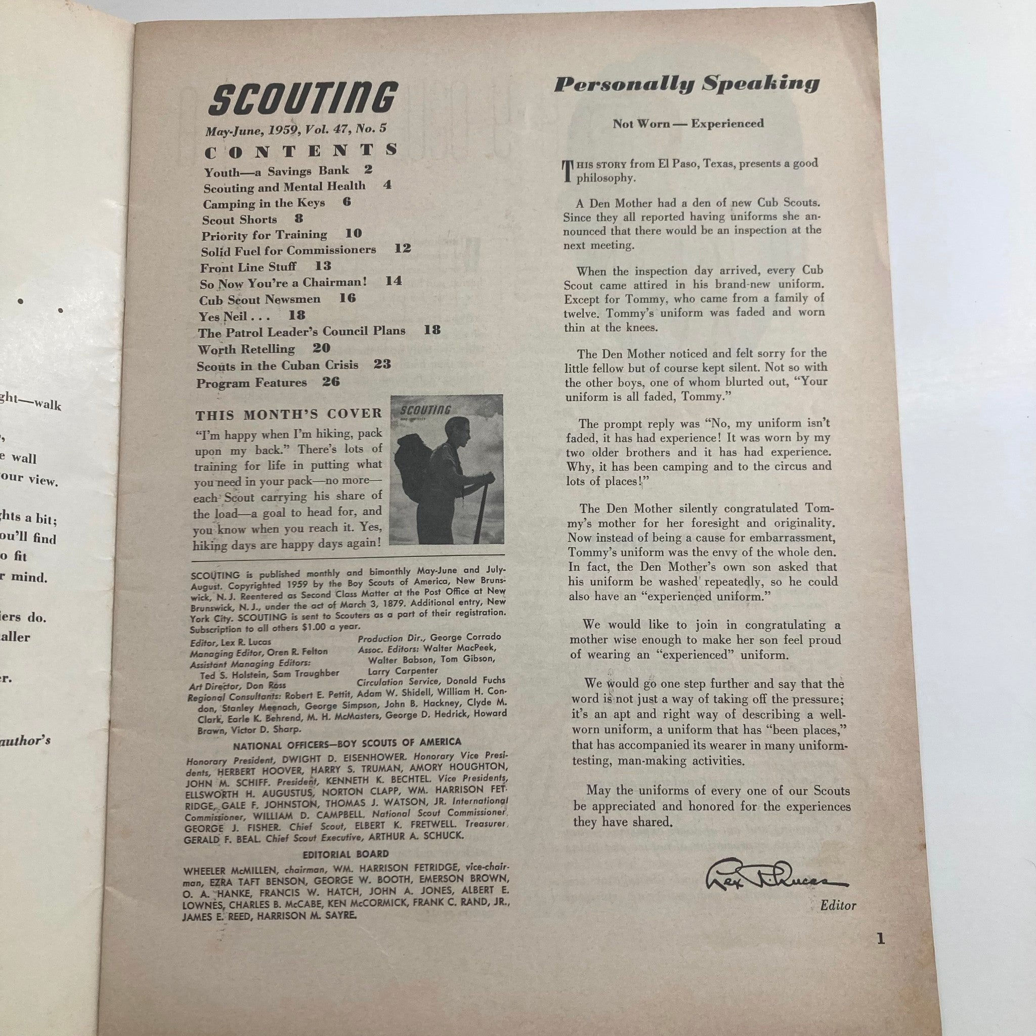 VTG Scouting Magazine May 1959 Vol 47 No. 5 Scout Carrying His Share of the Load