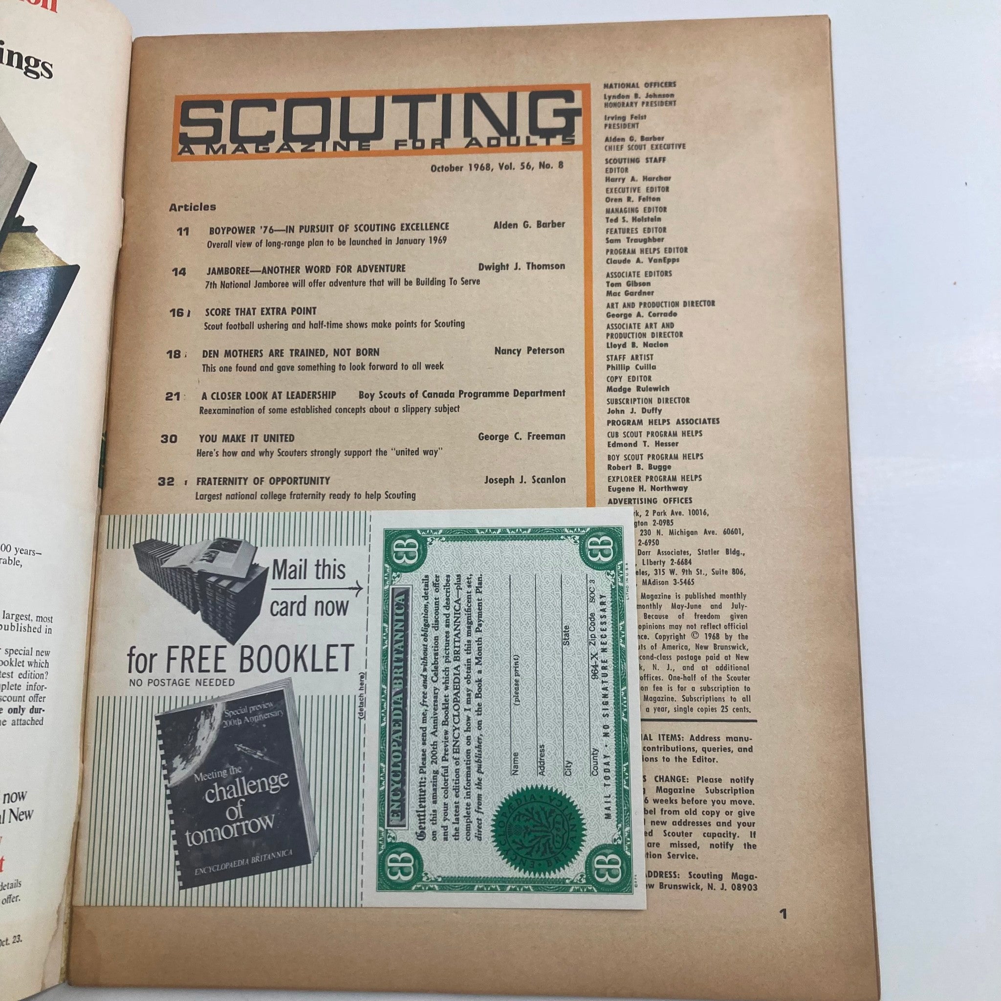 VTG Scouting Magazine October 1968 Vol 56 No. 8 Jamboree Word for Adventure