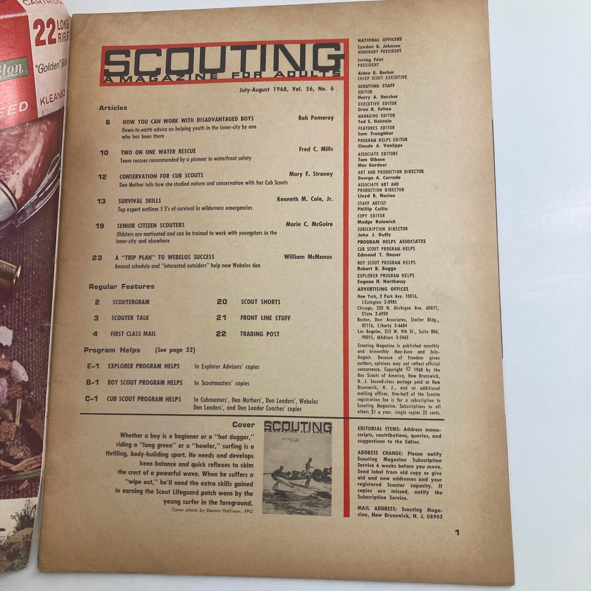 VTG Scouting Magazine July 1968 Vol 56 No. 6 The Scout Lifeguard Patch