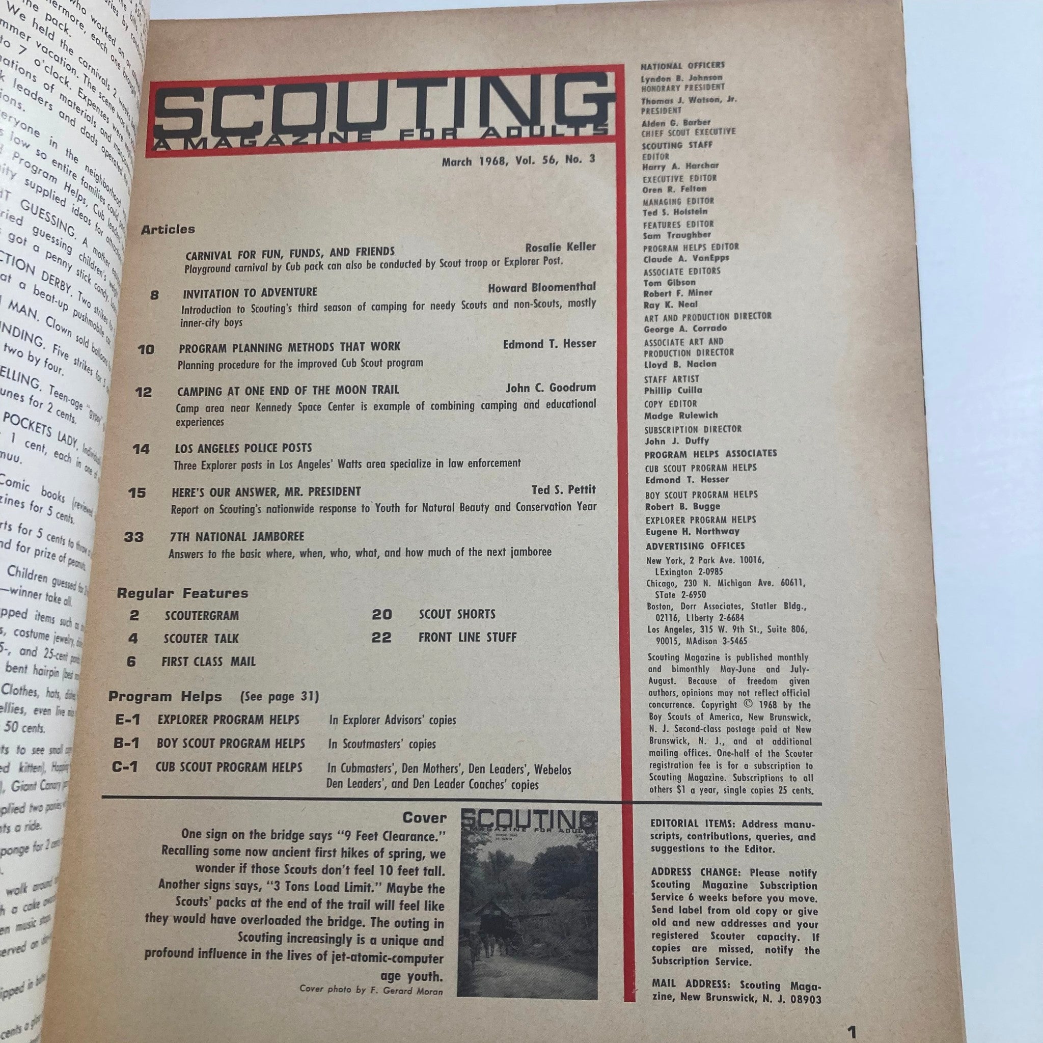 VTG Scouting Magazine March 1968 Vol 56 No. 3 Los Angeles Police Posts