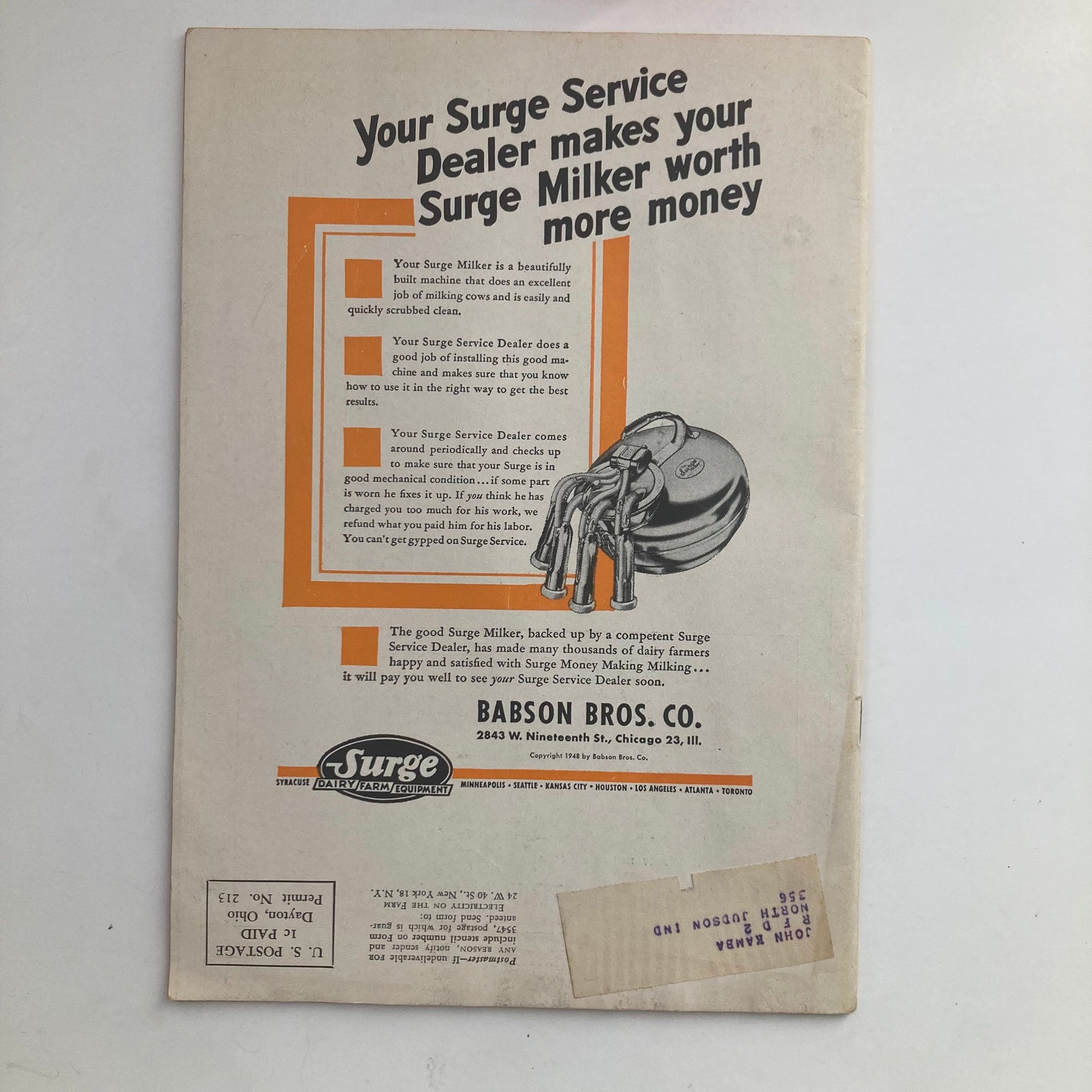 VTG Electricity on the Farm Magazine November 1948 Dollars in Farm Cold Storage