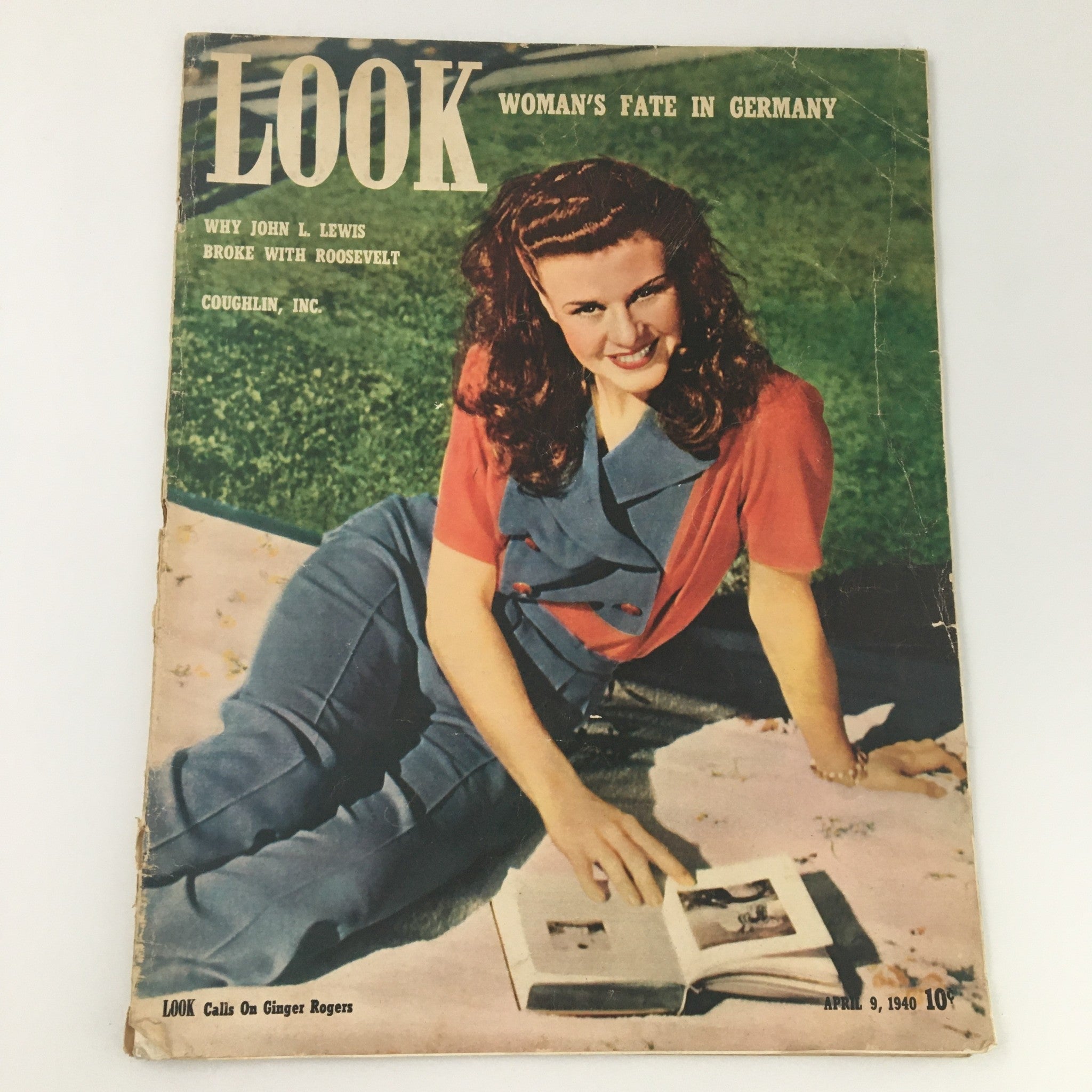 VTG Look Magazine April 9 1940 Ginger Rogers, Woman's Fate in Germany, Newsstand