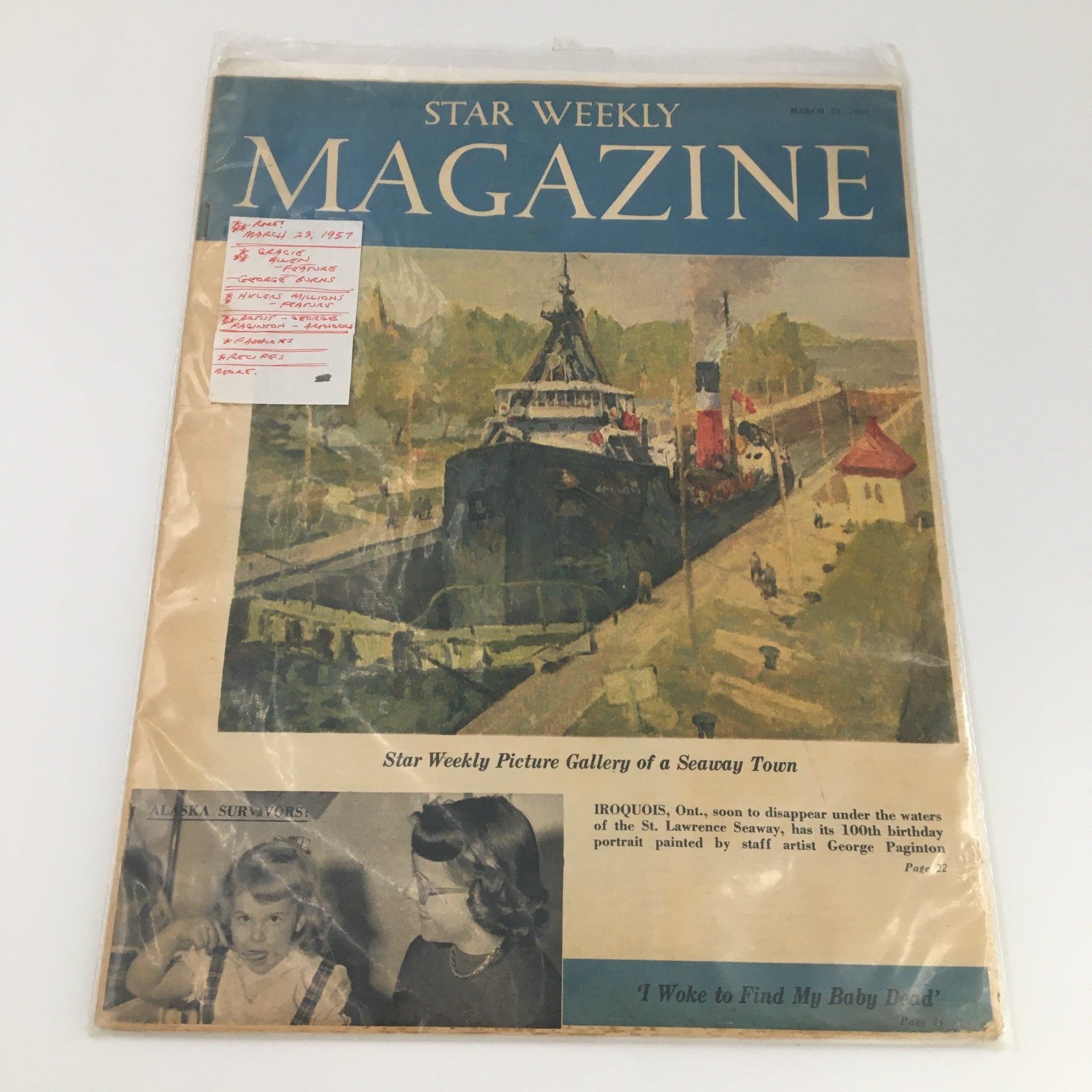 Star Weekly Magazine March 23 1957 Gracie Allen & George Burns Feature Newsstand