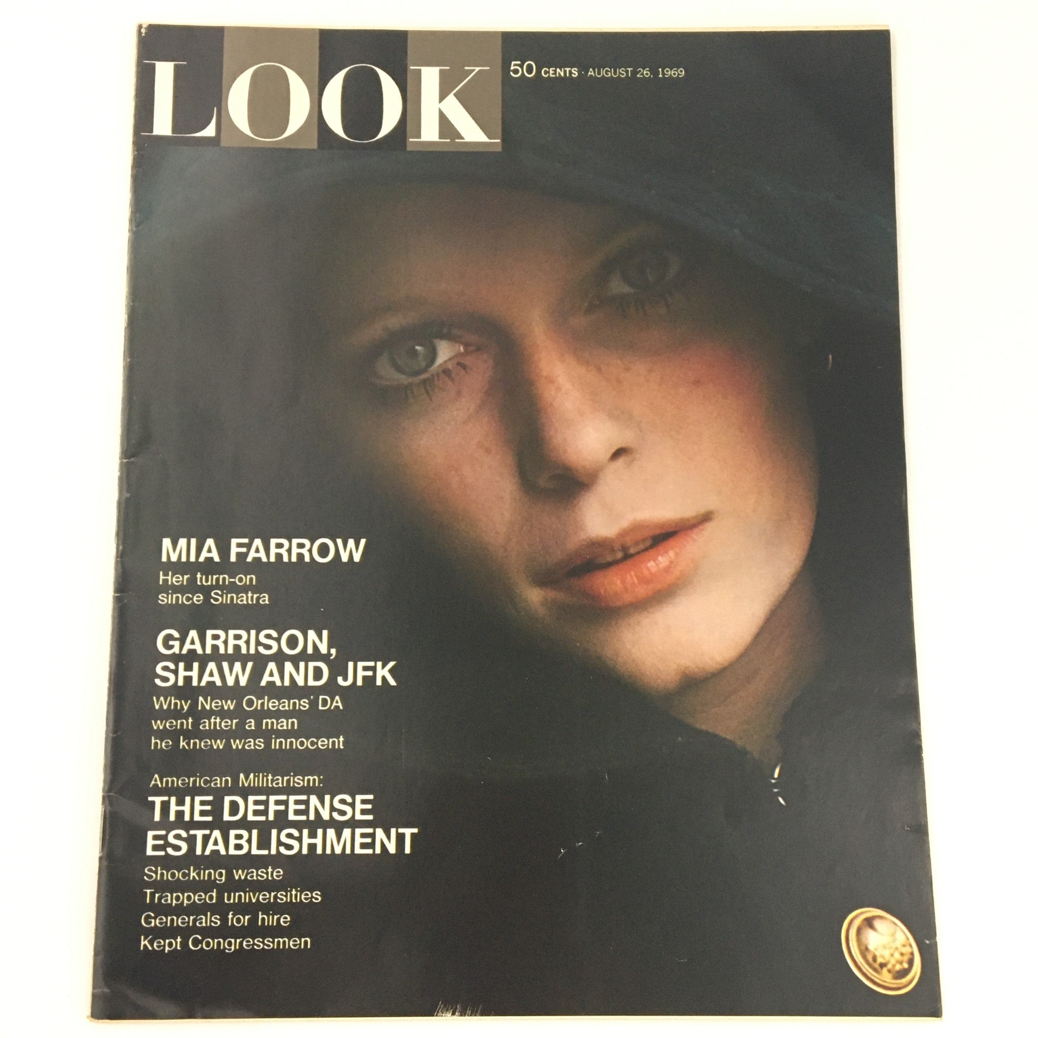 Look Magazine August 26 1969 Mia Farrow Cover, John F Kennedy Feature, Newsstand