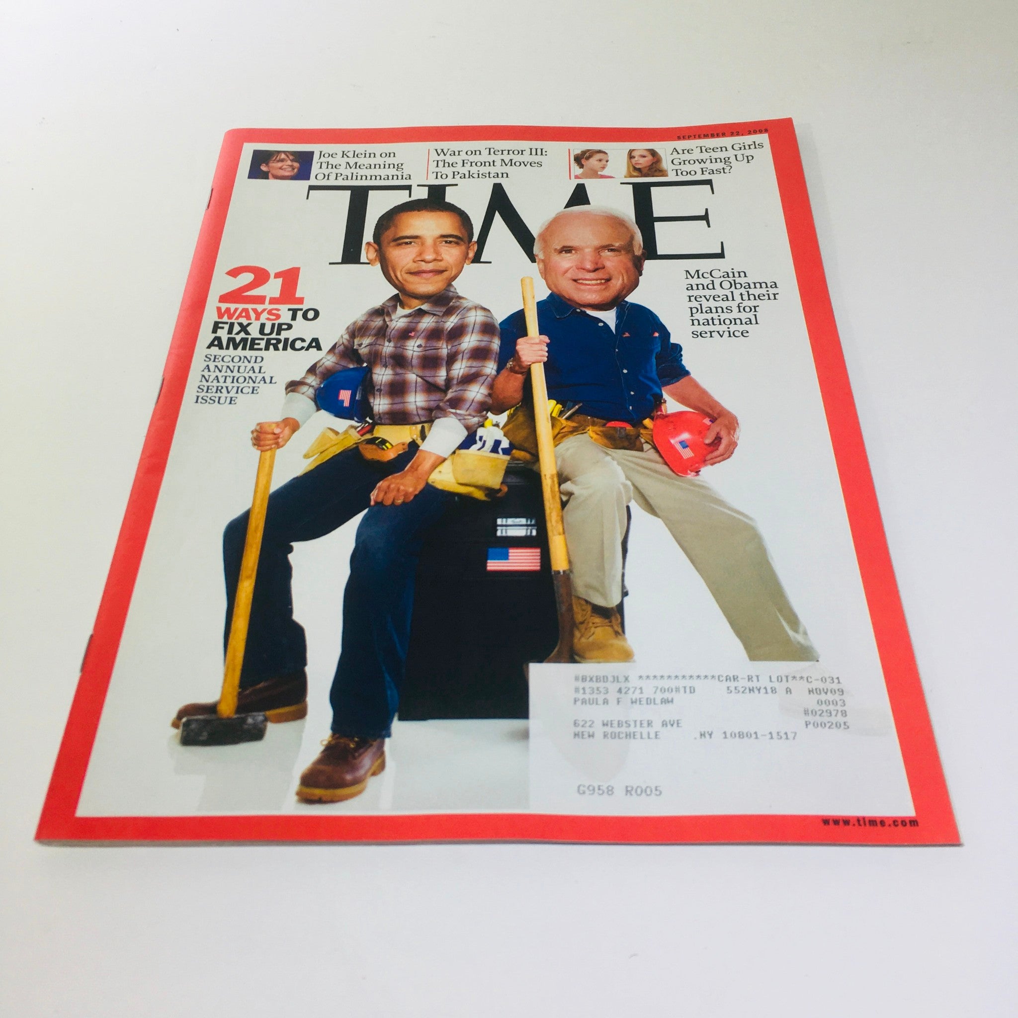 Time Magazine: Sept 22 2008 - McCain and Obama Reveal Their Plans