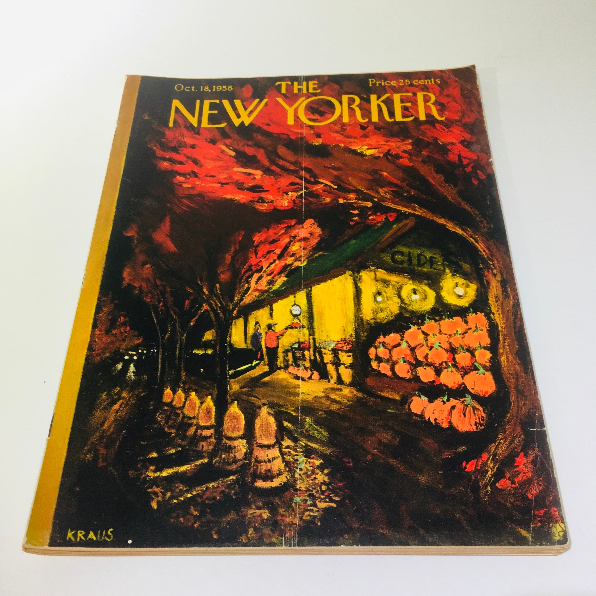 The New Yorker Magazine October 18 1958 Full Theme Cover by Robert Kraus