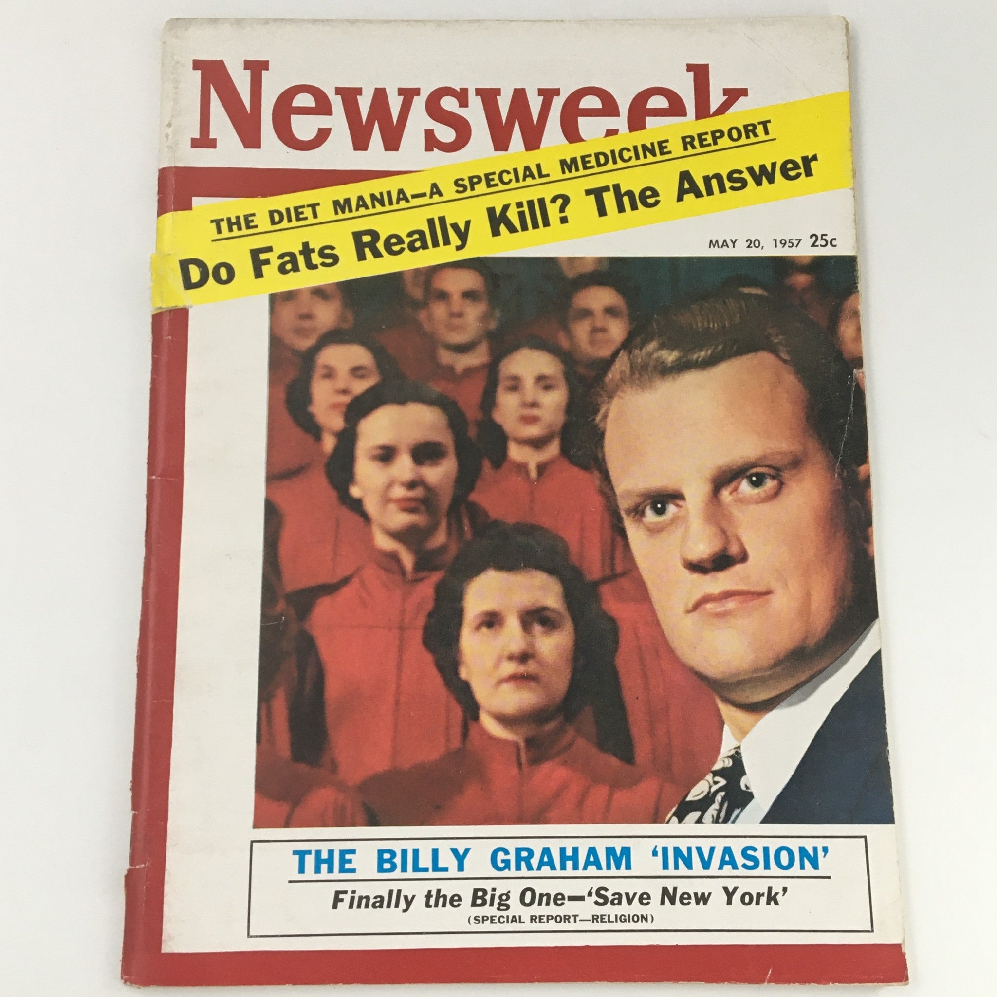 VTG Newsweek Magazine May 20 1957 Billy Graham Cover and Feature, Newsstand