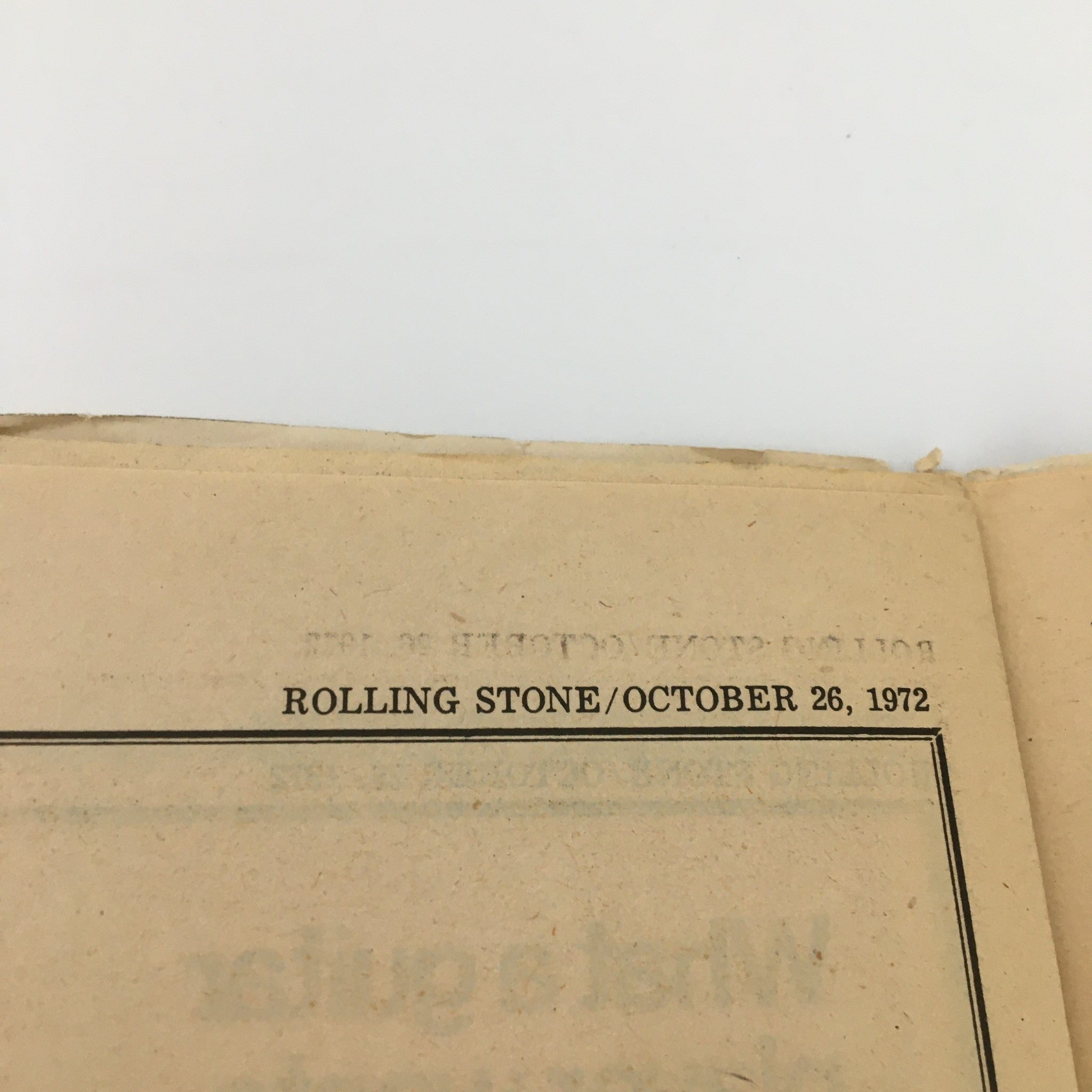 VTG Rolling Stone Magazine October 26 1972 Jeff Beck Cover Tom Hayden, Newsstand