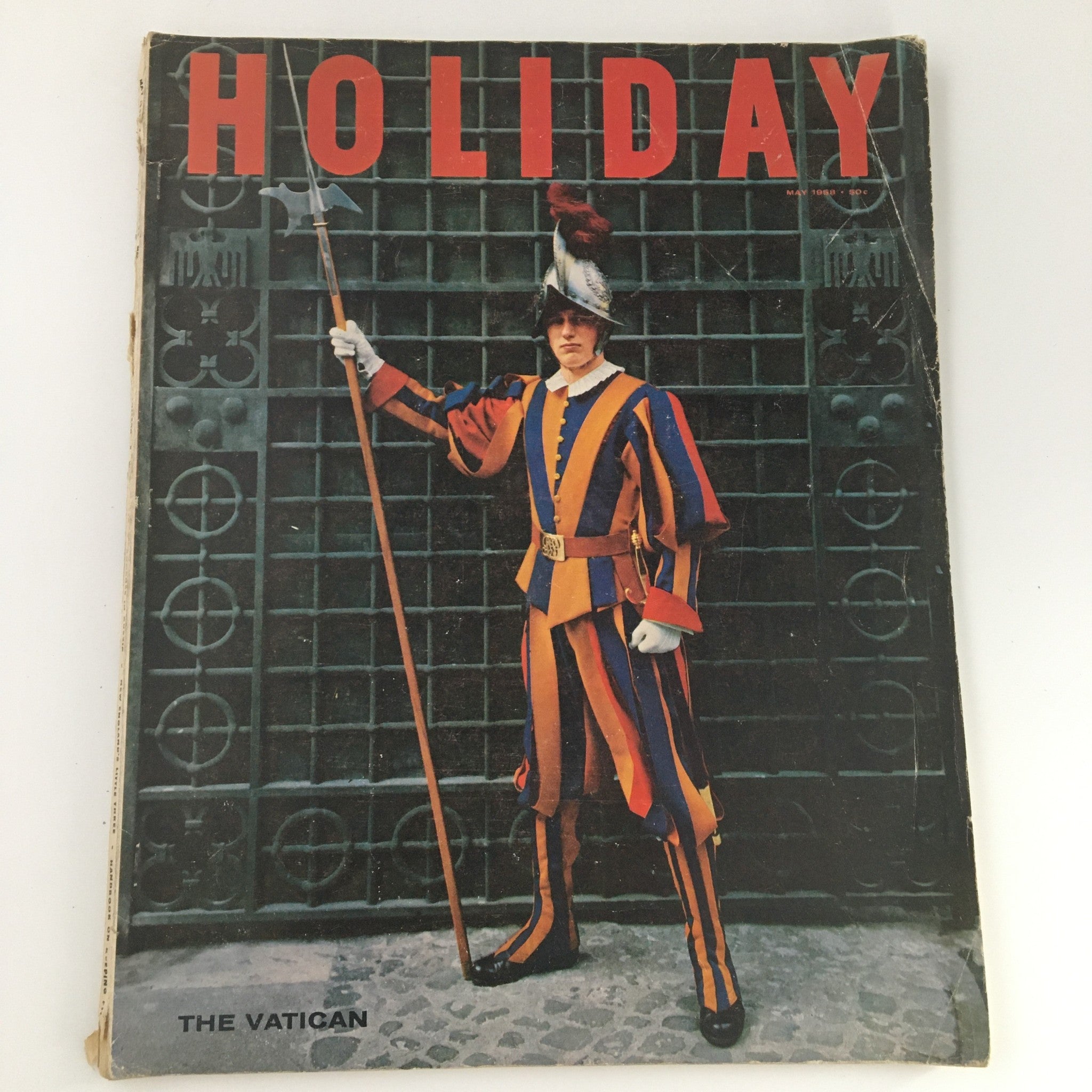 VTG Holiday Magazine May 1958 The Vatican Guard Cover and Feature, Newsstand