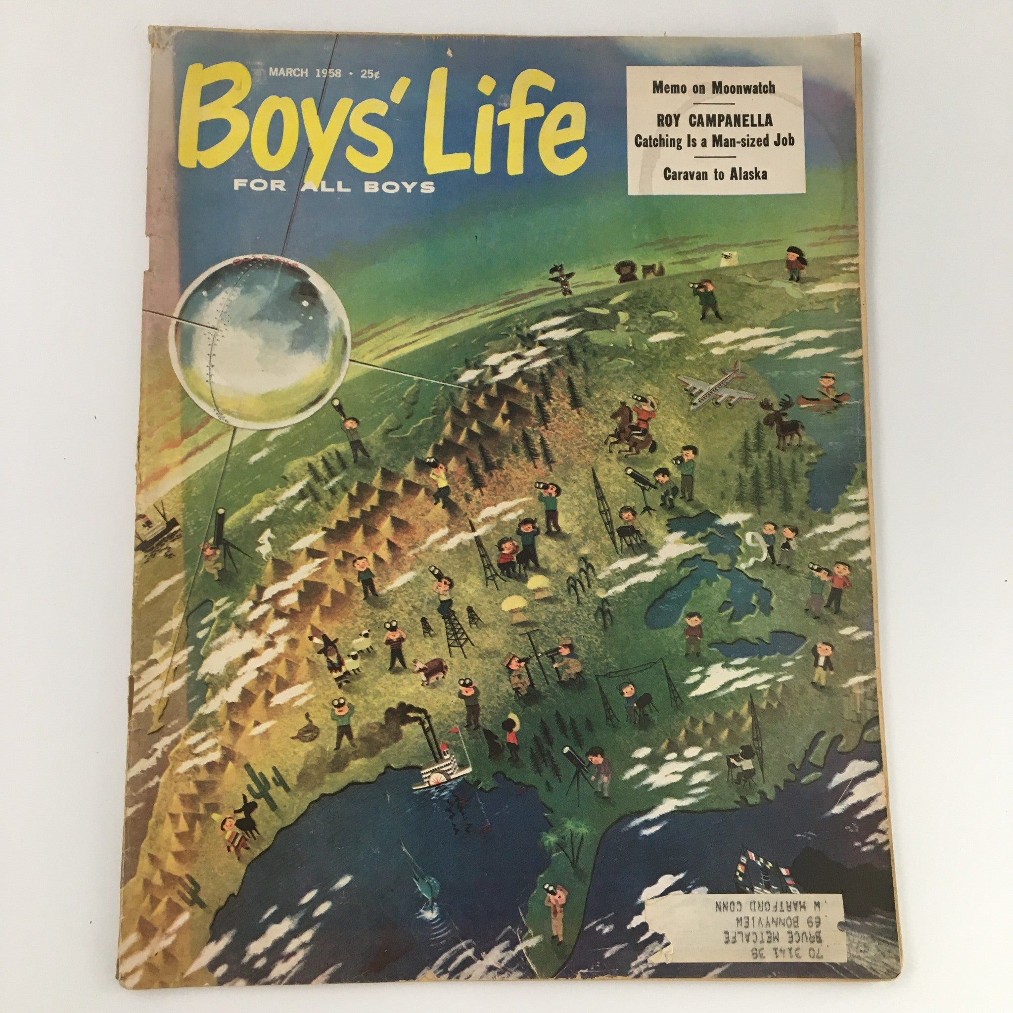 VTG Boys' Life Magazine March 1958 Roy Campanella Feature, Memo on Moonwatch