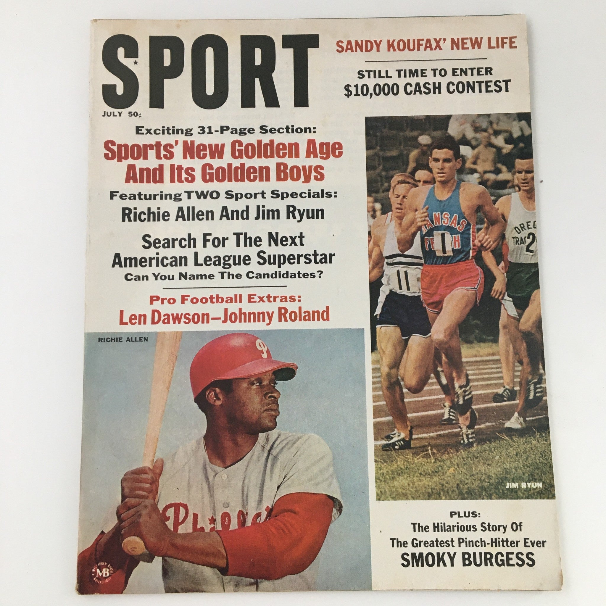 VTG Sport Magazine July 1967 Phillies' Richie Allen Cover Feature, Newsstand