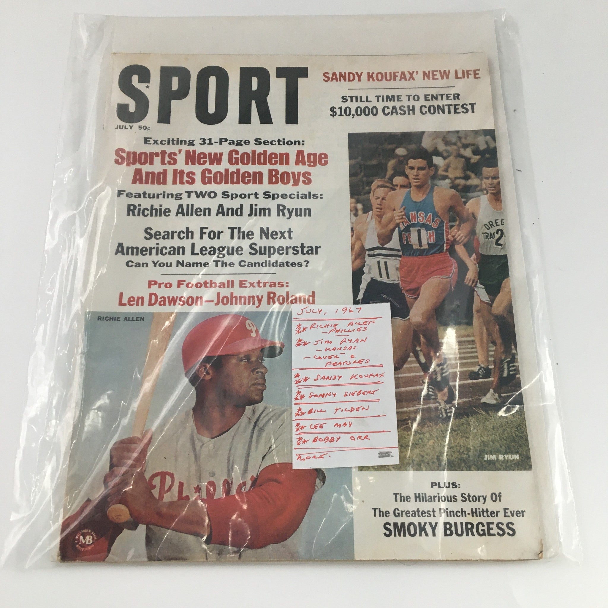 VTG Sport Magazine July 1967 Phillies' Richie Allen Cover Feature, Newsstand