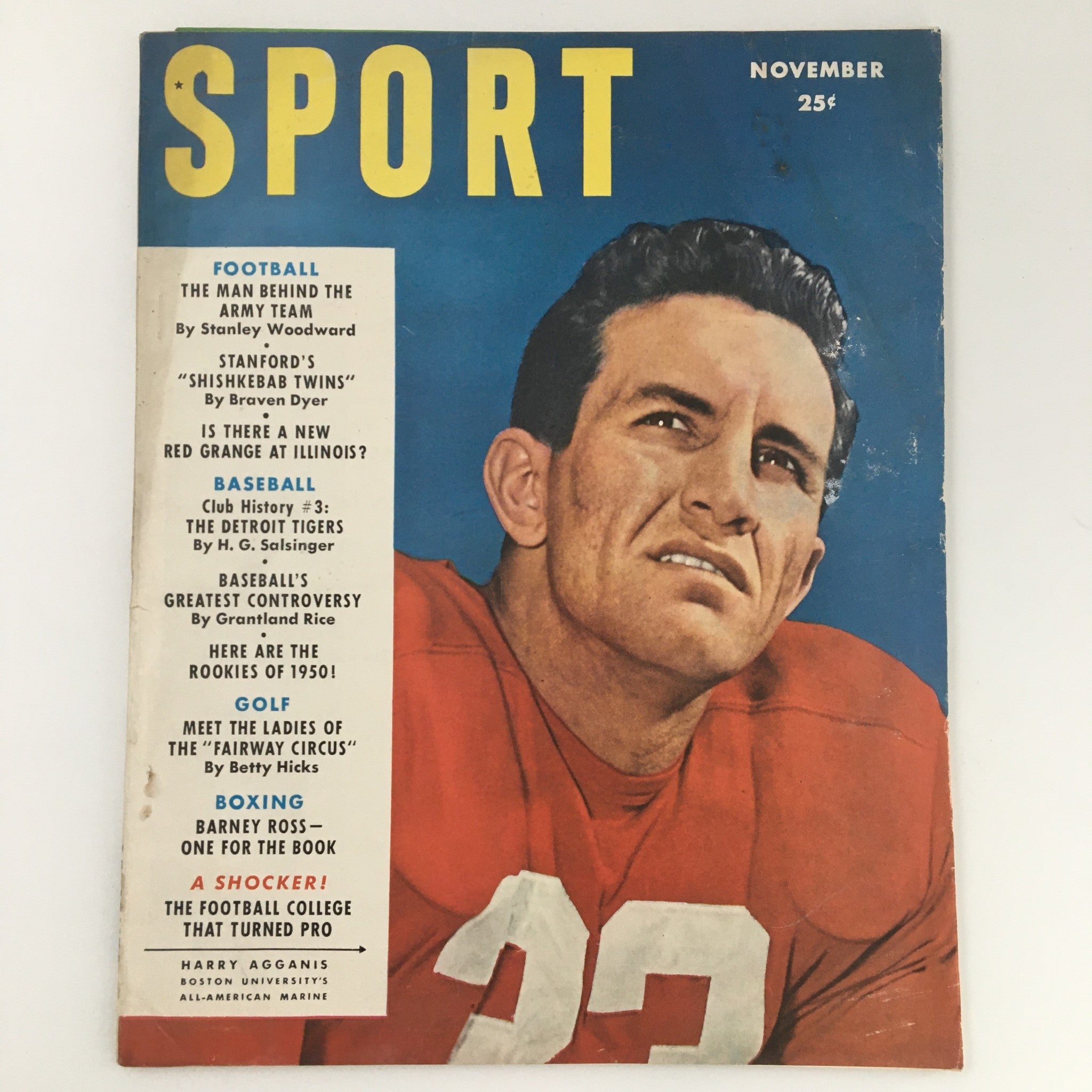 VTG Sport Magazine November 1950 Harry Aganis Boston College Cover, Newsstand