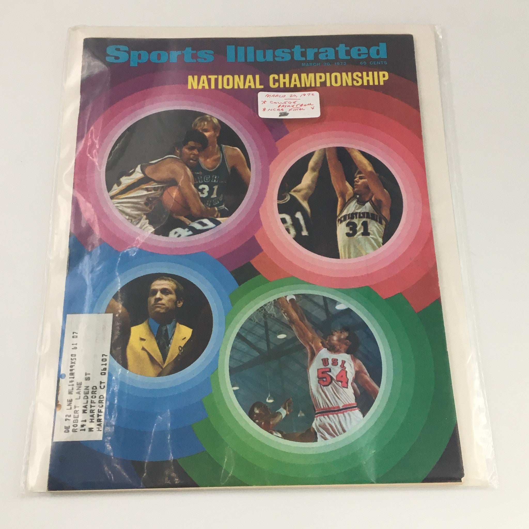 VTG Sports Illustrated Magazine March 20 1972 NCAA Final 4 Championship