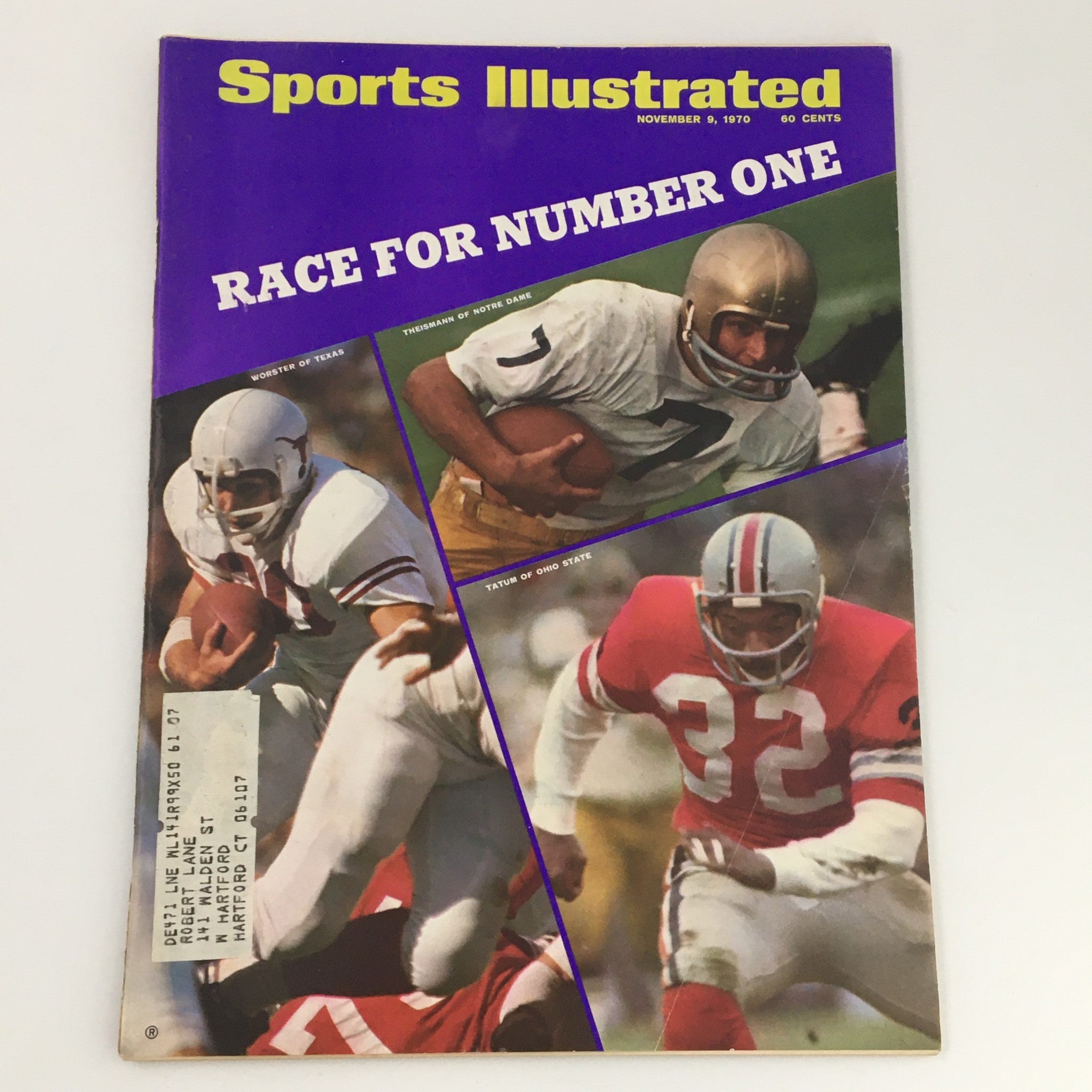 VTG Sports Illustrated Magazine November 9 1970 Joe Theisman Notre Dame Cover