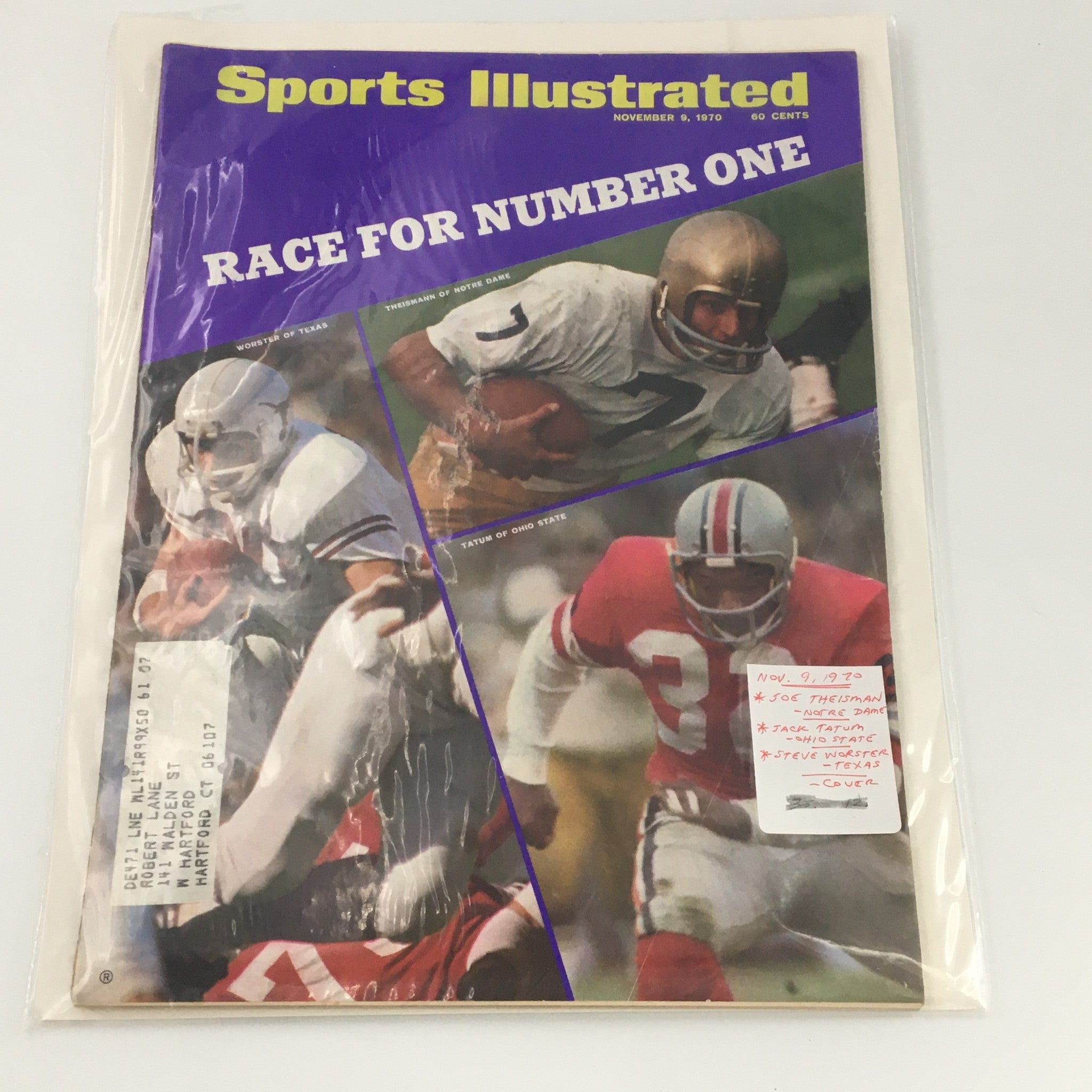 VTG Sports Illustrated Magazine November 9 1970 Joe Theisman Notre Dame Cover