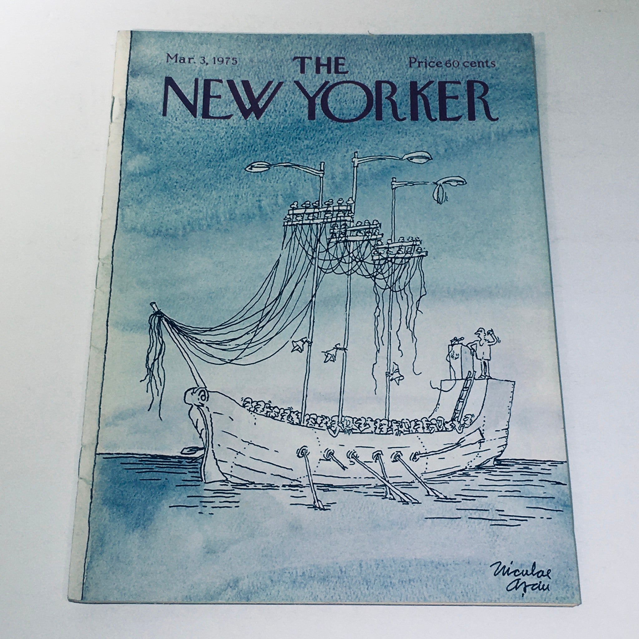 The New Yorker Magazine March 3 1975 Full Theme Cover by Niculae Asciu No Label