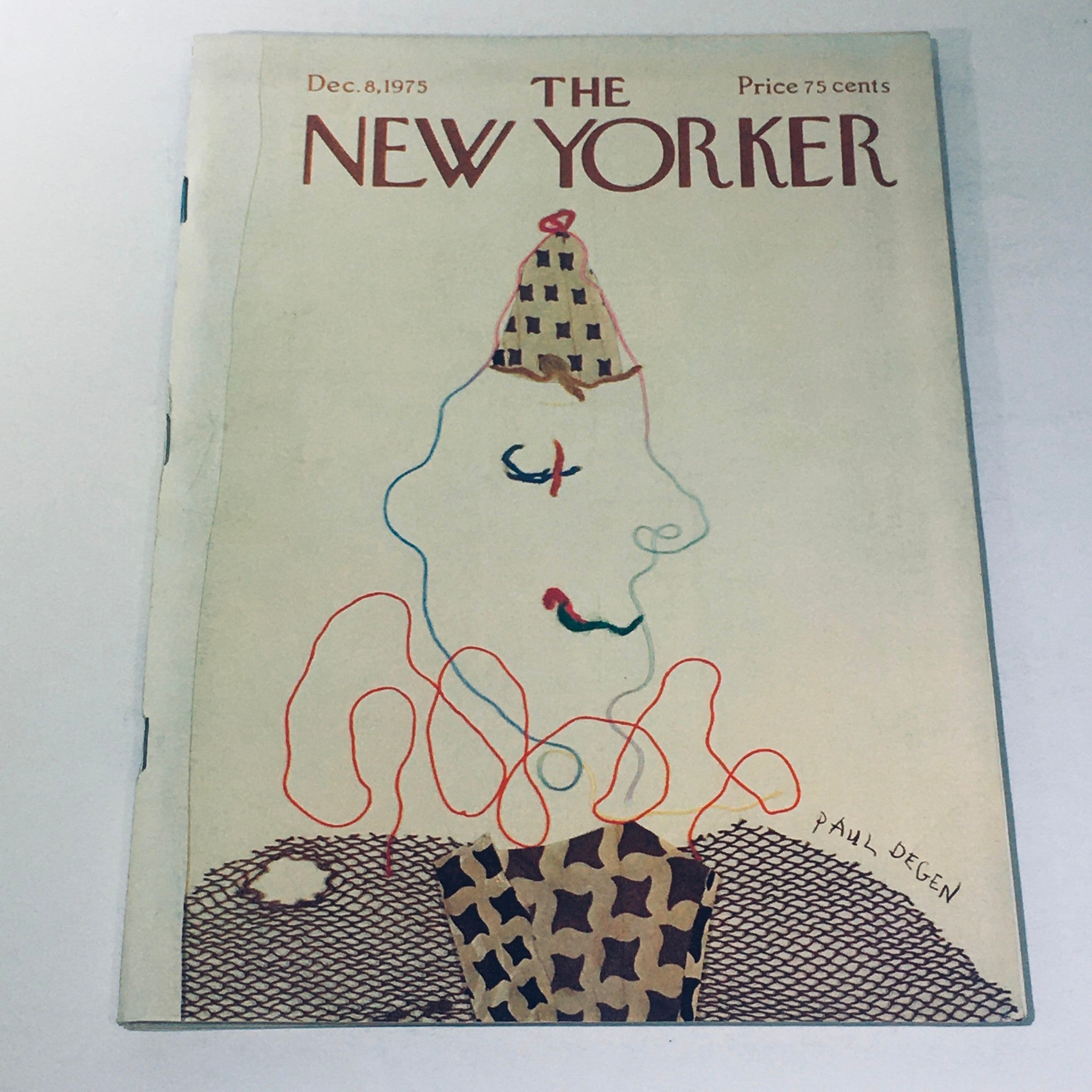 The New Yorker Magazine December 8 1975 Portrait of a Clown by Paul Degen