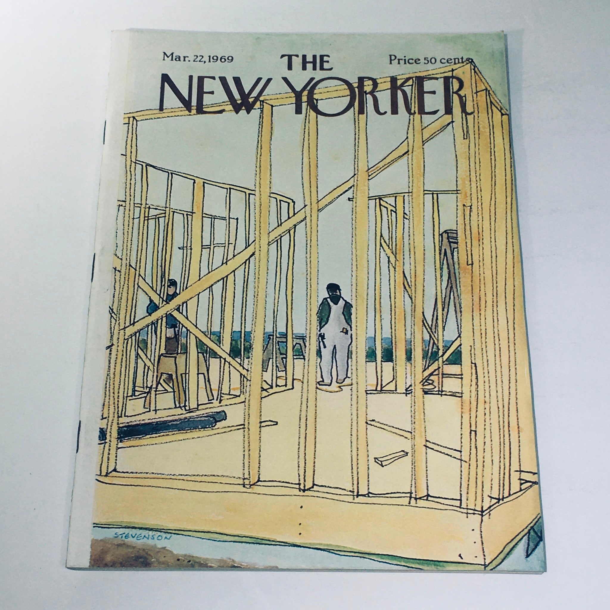 The New Yorker Magazine March 22 1969 Theme Construction by James Stevenson