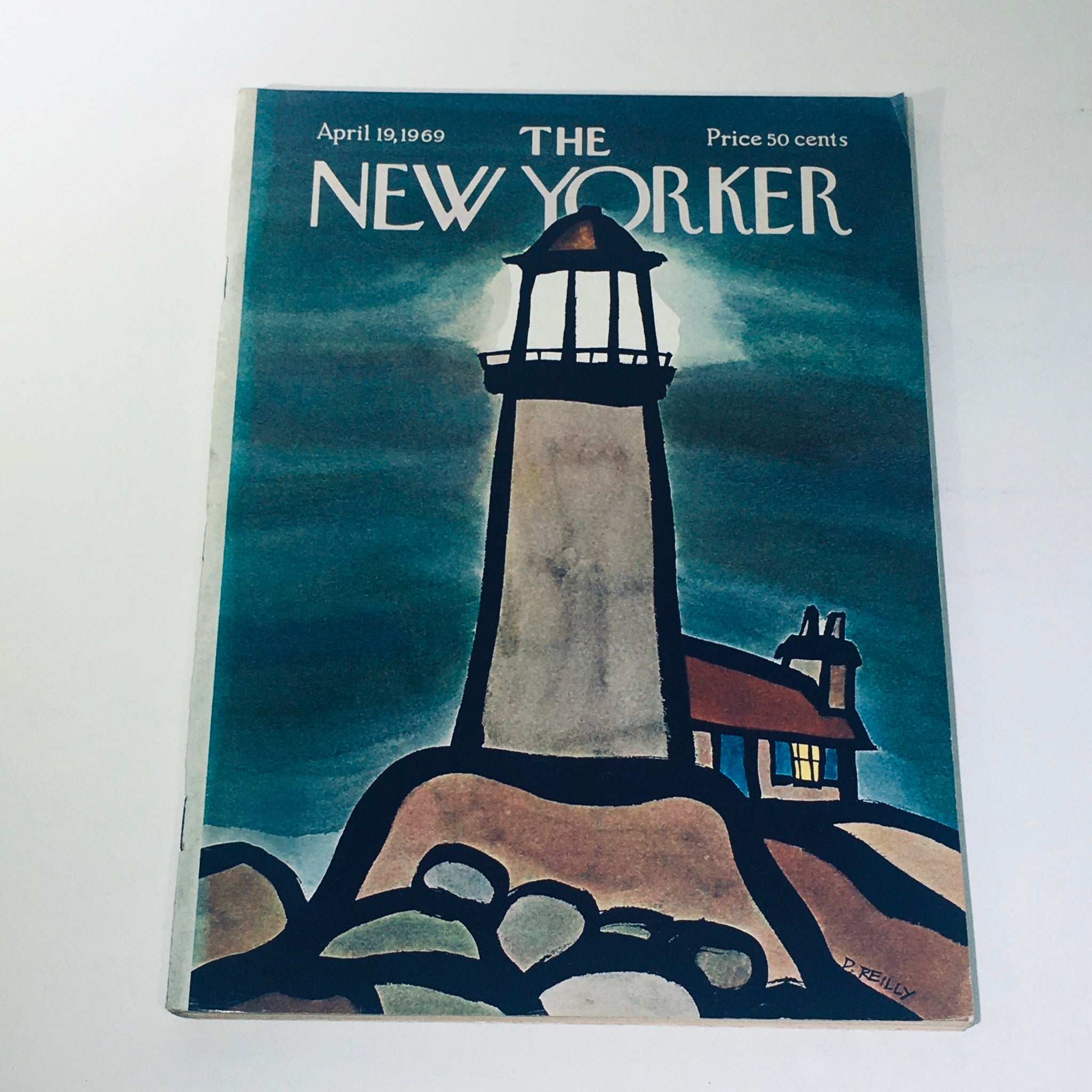 The New Yorker Magazine April 19 1969 Lighthouse by Donald Reilly No Label