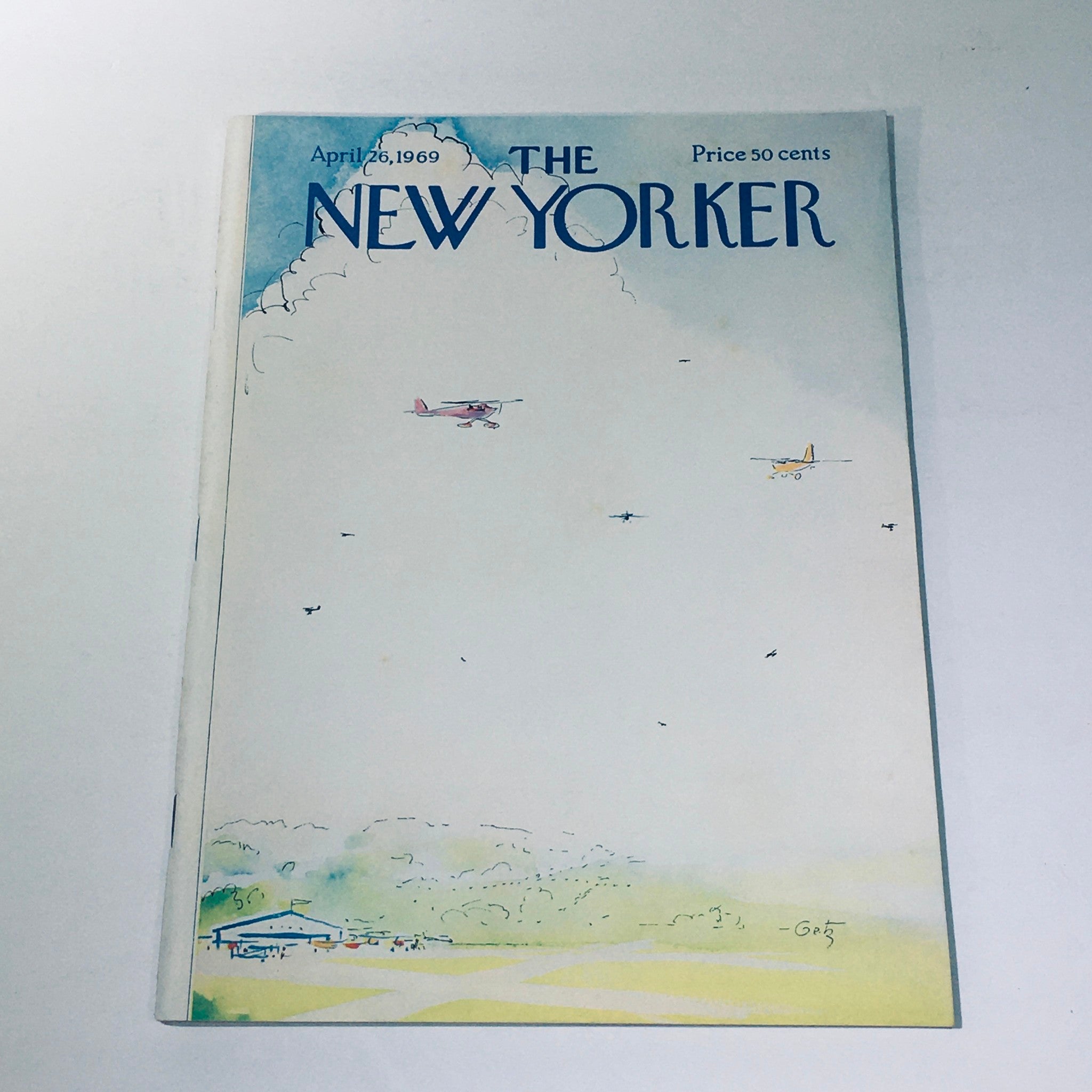 The New Yorker Magazine April 26 1969 Airfield Theme by Arthur Getz No Label