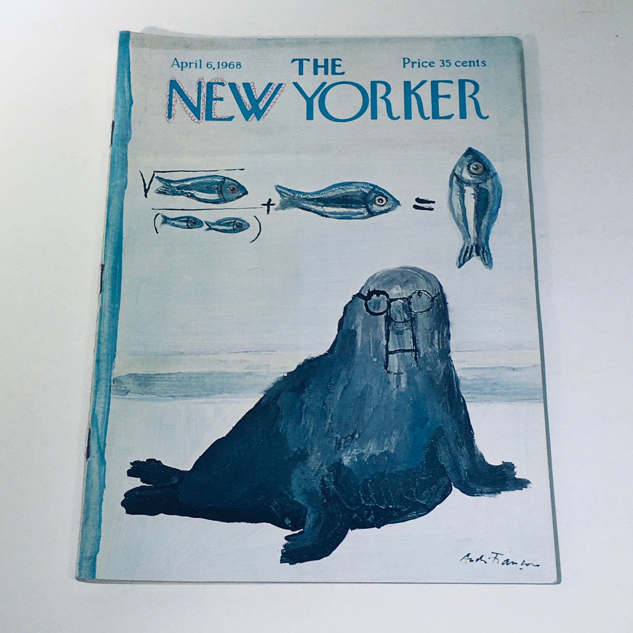 The New Yorker Magazine April 6 1968 Full Theme Cover by Andre Francois No Label