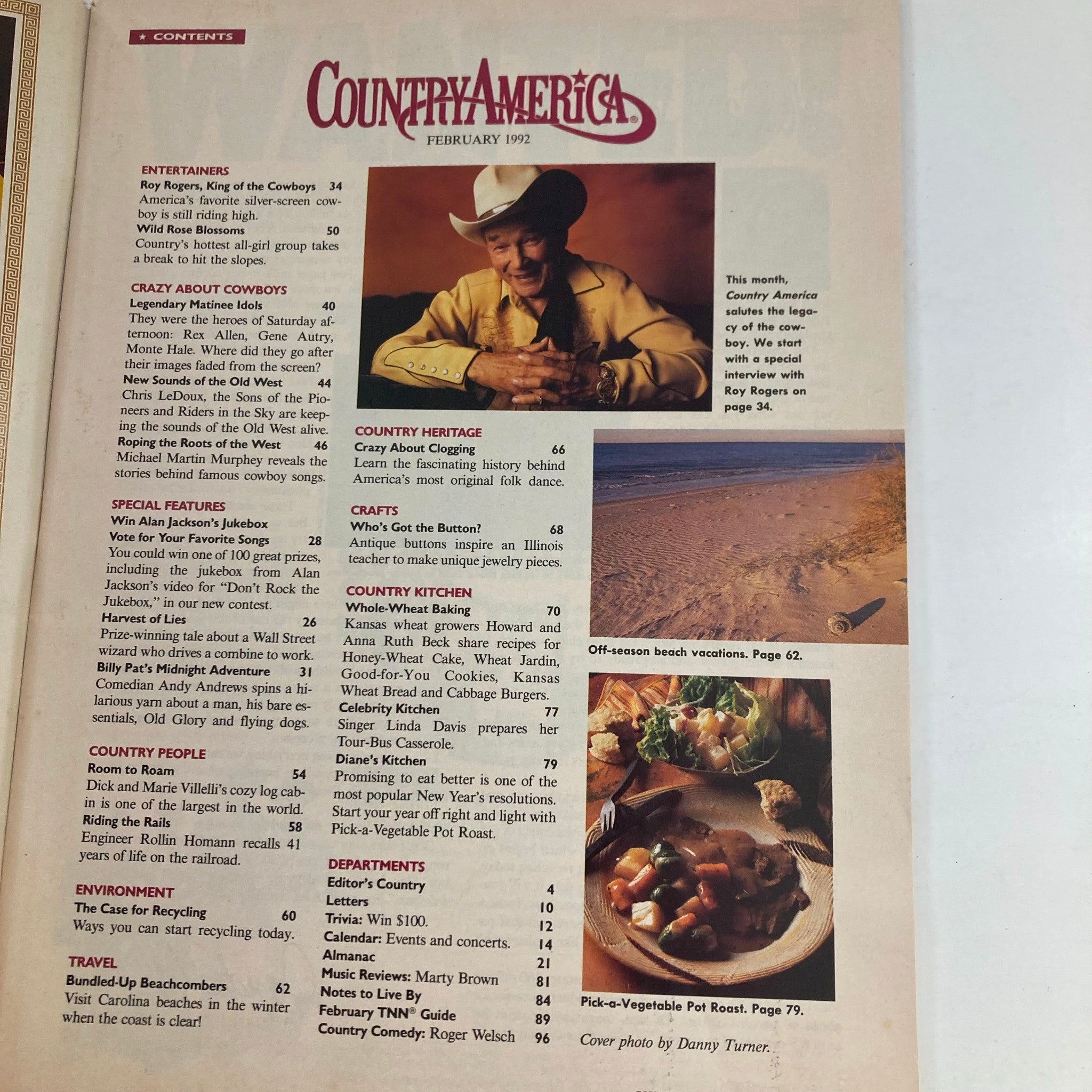 VTG Country America Magazine February 1992 Roy Rogers Riding Happy Trails