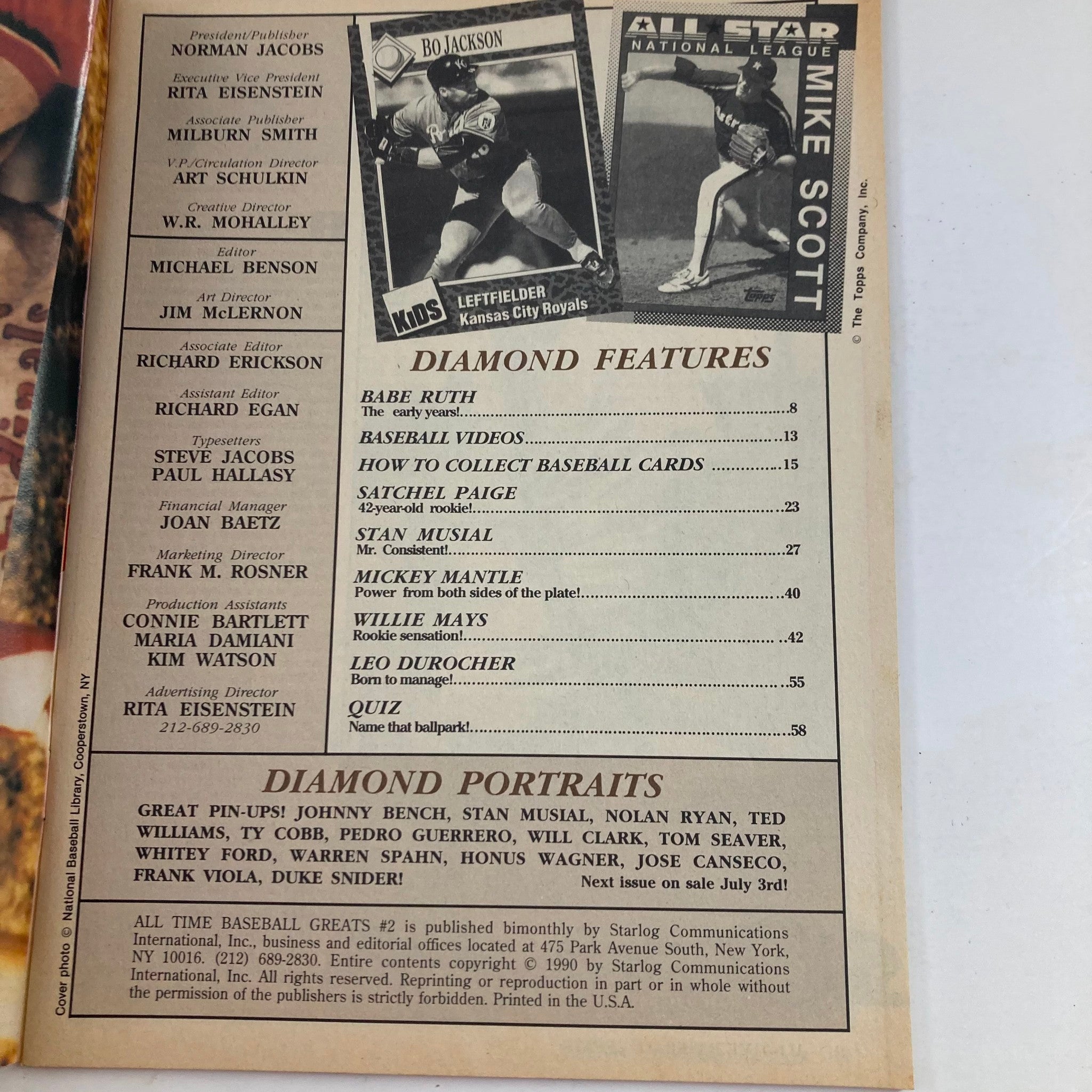 VTG All Time Baseball Greats Magazine July 1990 #2 Mickey Mantle No Label