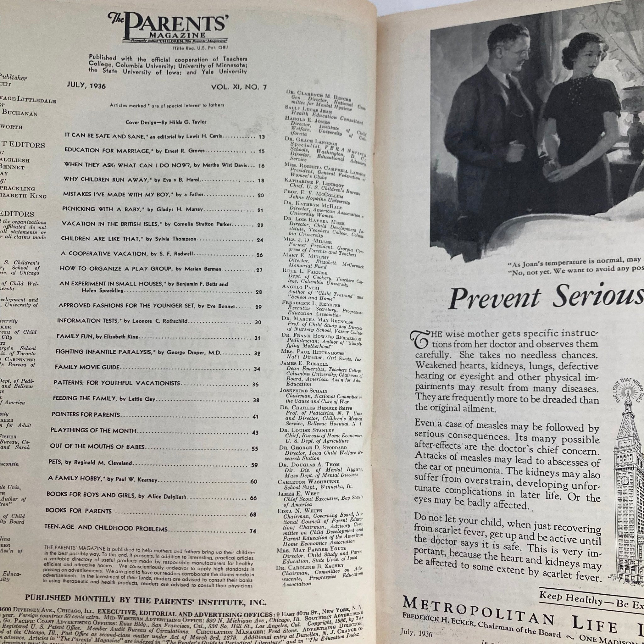 VTG Parents' Magazine July 1936 Vol 11 No. 7 It Can Be Safe and Sane