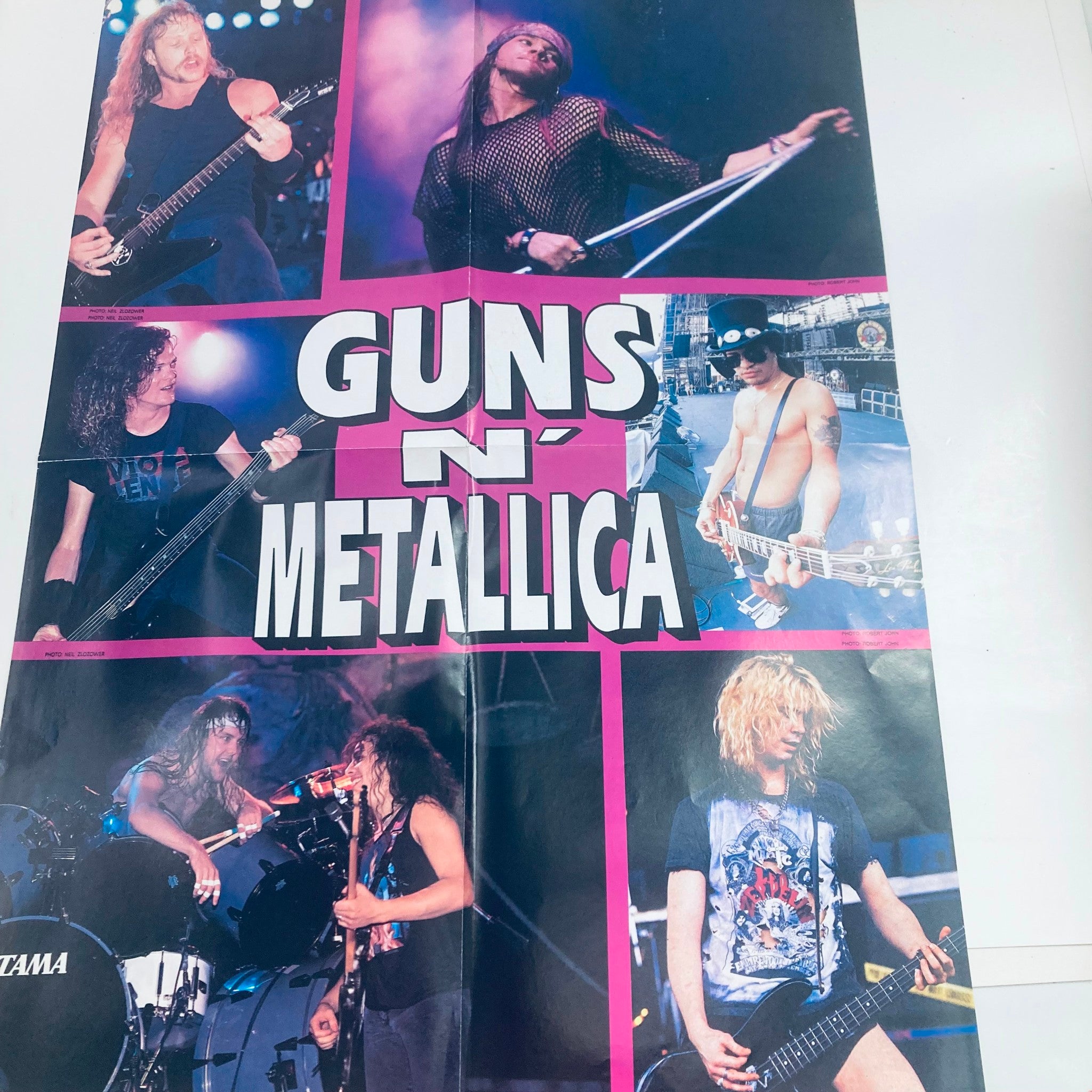 Hit Parader Magazine September 1992 Axl Rose & James Hetfield w Poster No Label