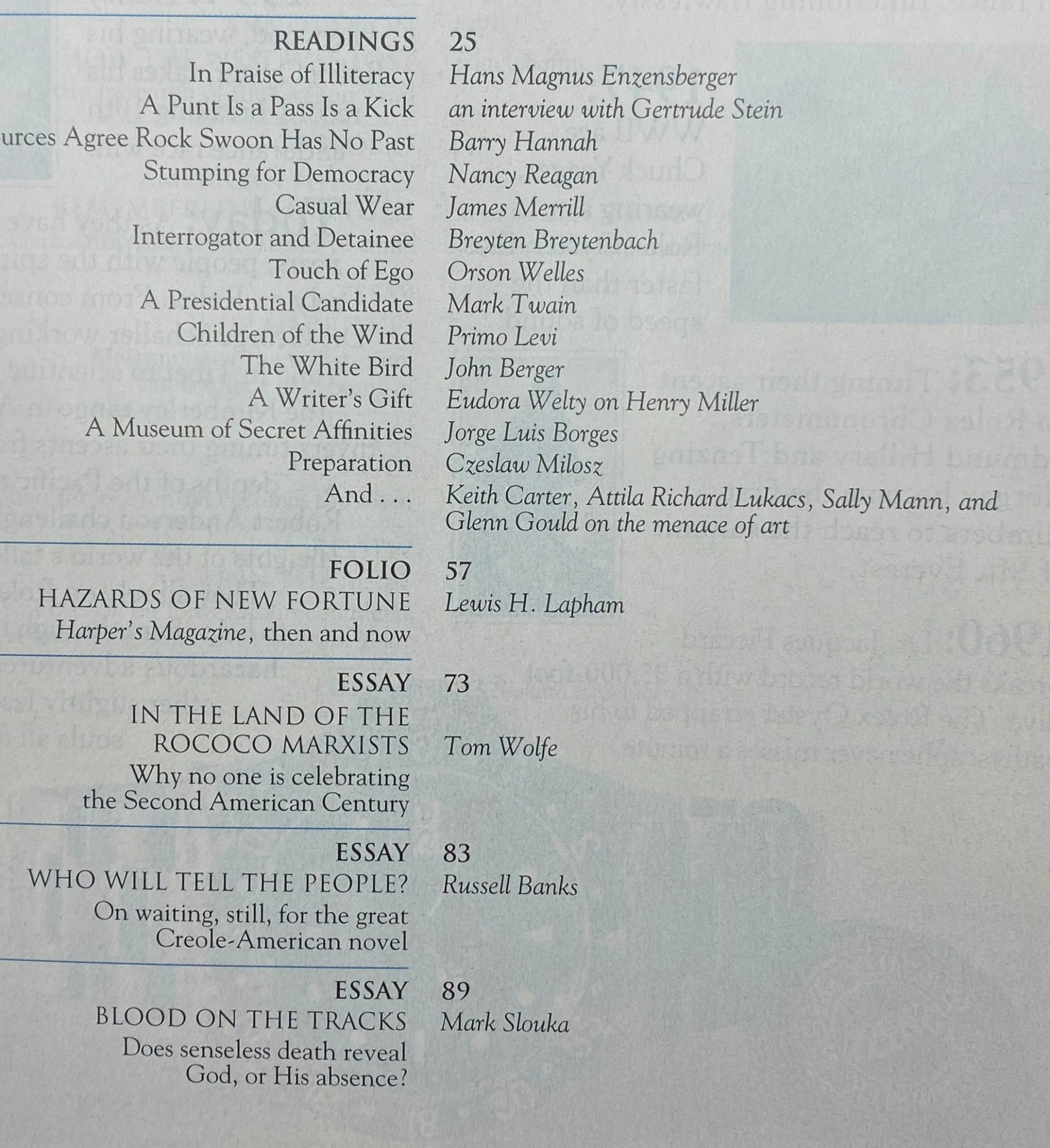 Harper's Magazine Summer 2000 Celebrating 150 Years of Literature No Label VG